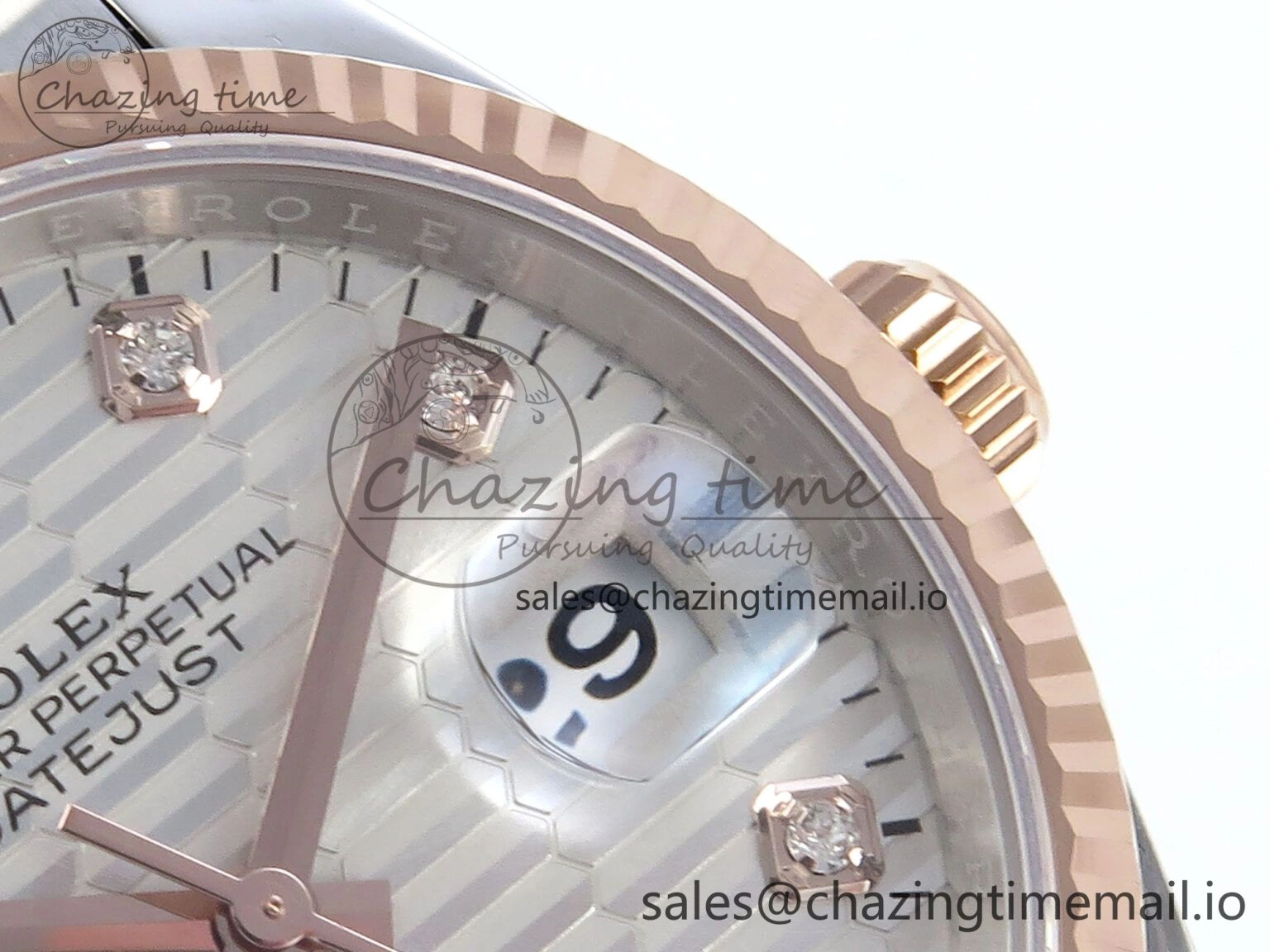 DateJust 36 126231 EWEF Best Edition Silver Textured Diamonds Dial on SS RG Jubilee Bracelet A3235