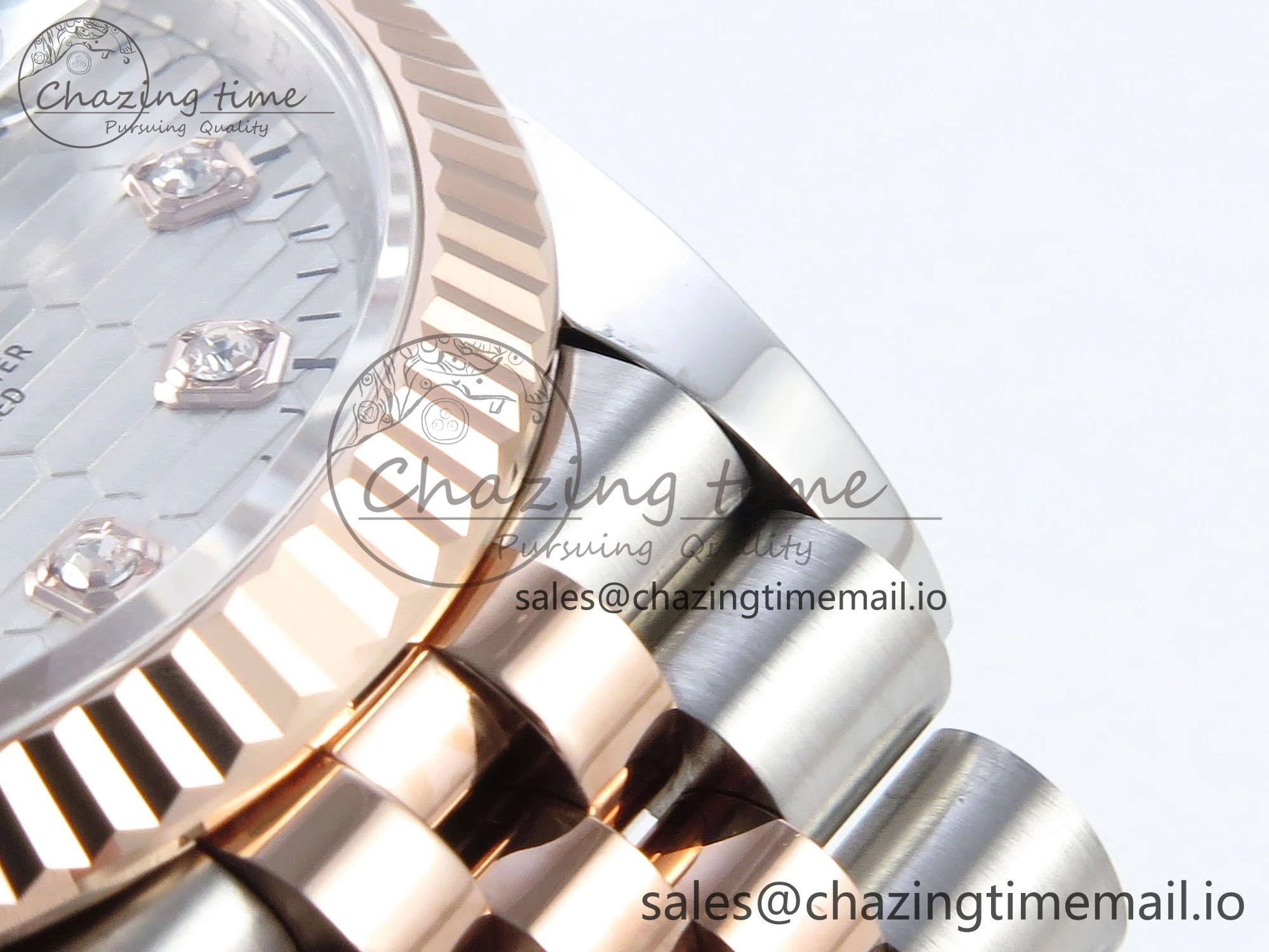 DateJust 36 126231 EWEF Best Edition Silver Textured Diamonds Dial on SS RG Jubilee Bracelet A3235
