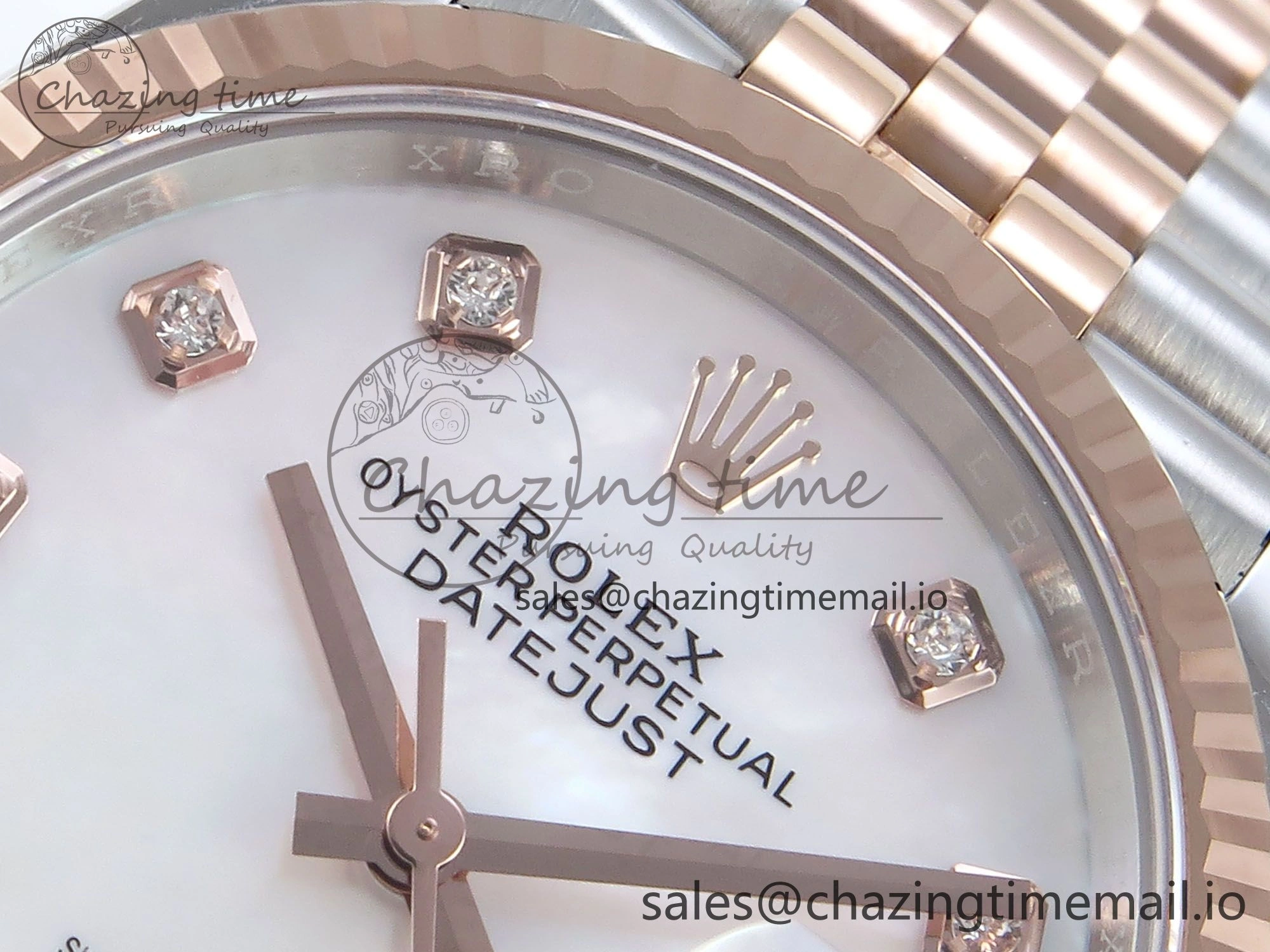 DateJust 36 126231 EWEF Best Edition White MOP Diamonds Dial on SS RG Jubilee Bracelet A3235