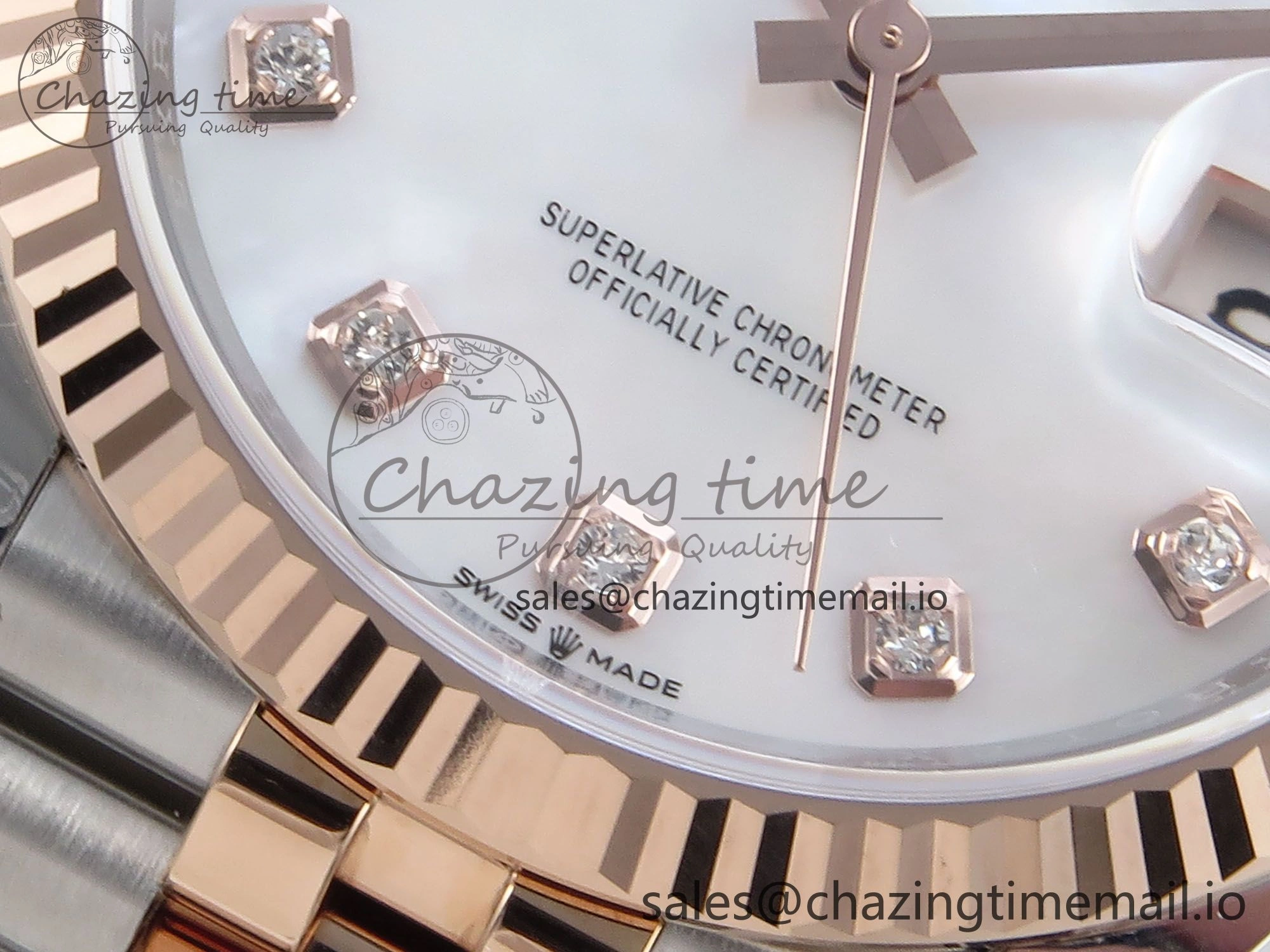 DateJust 36 126231 EWEF Best Edition White MOP Diamonds Dial on SS RG Jubilee Bracelet A3235