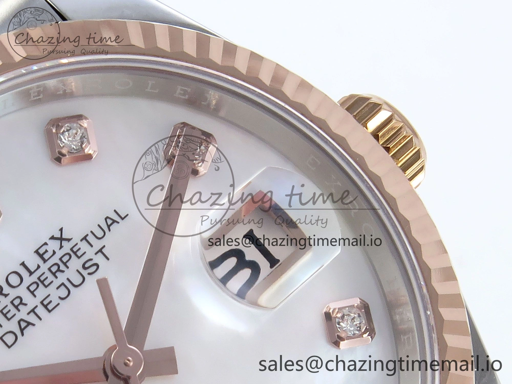 DateJust 36 126231 EWEF Best Edition White MOP Diamonds Dial on SS RG Jubilee Bracelet A3235