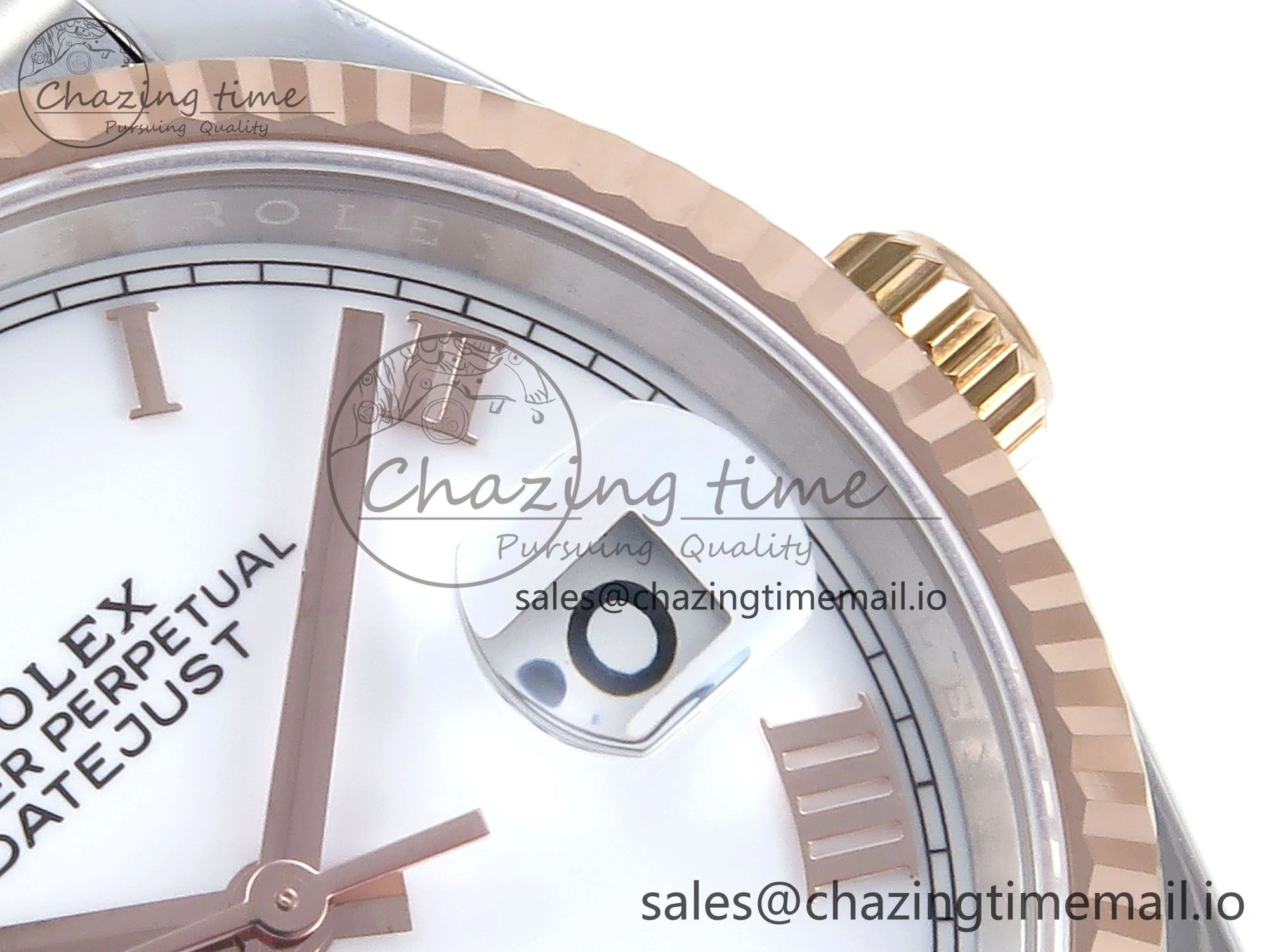 DateJust 36 126231 EWEF Best Edition White Roman Dial on SS RG Jubilee Bracelet A3235