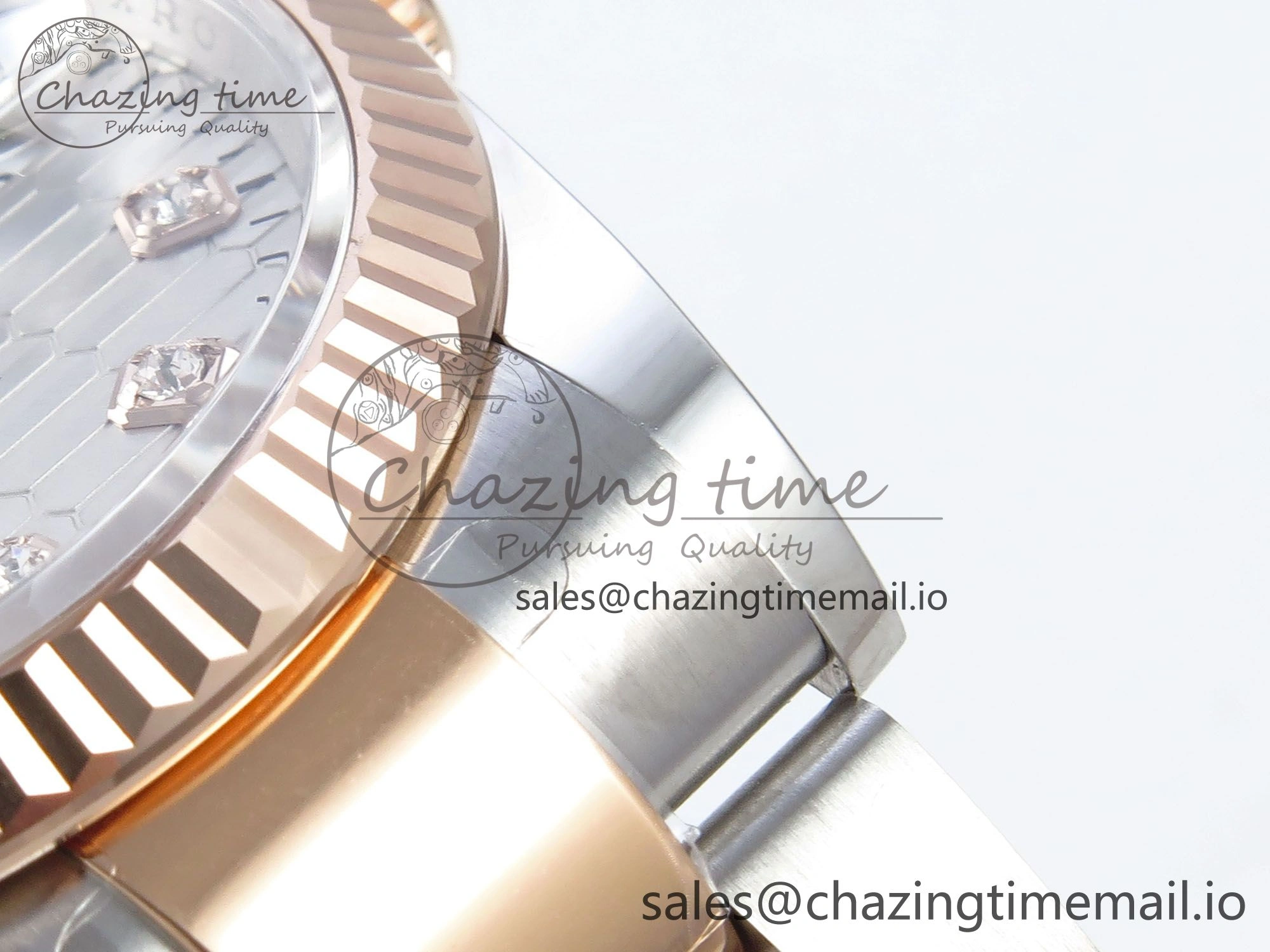 DateJust 36 126231 EWEF Best Edition White Textured Diamonds Dial on SS RG Oyster Bracelet A3235