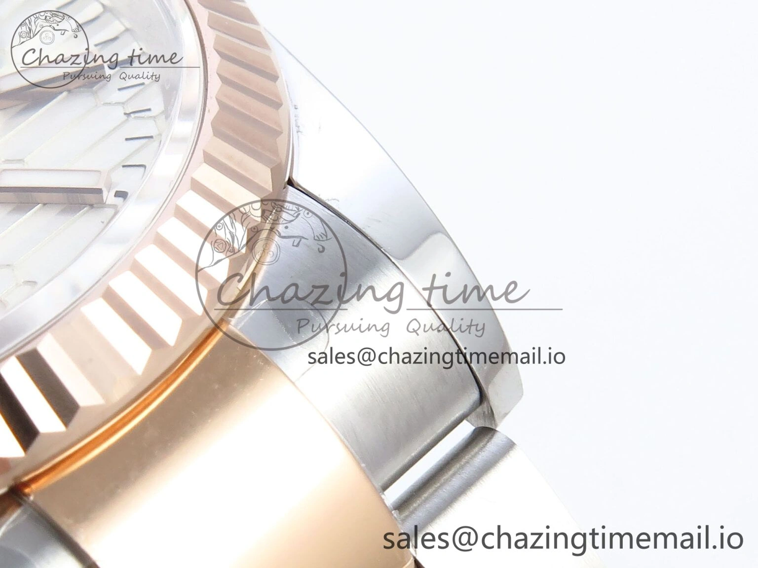 DateJust 36 126231 EWEF Best Edition White Textured Stick on SS RG Oyster Bracelet A3235