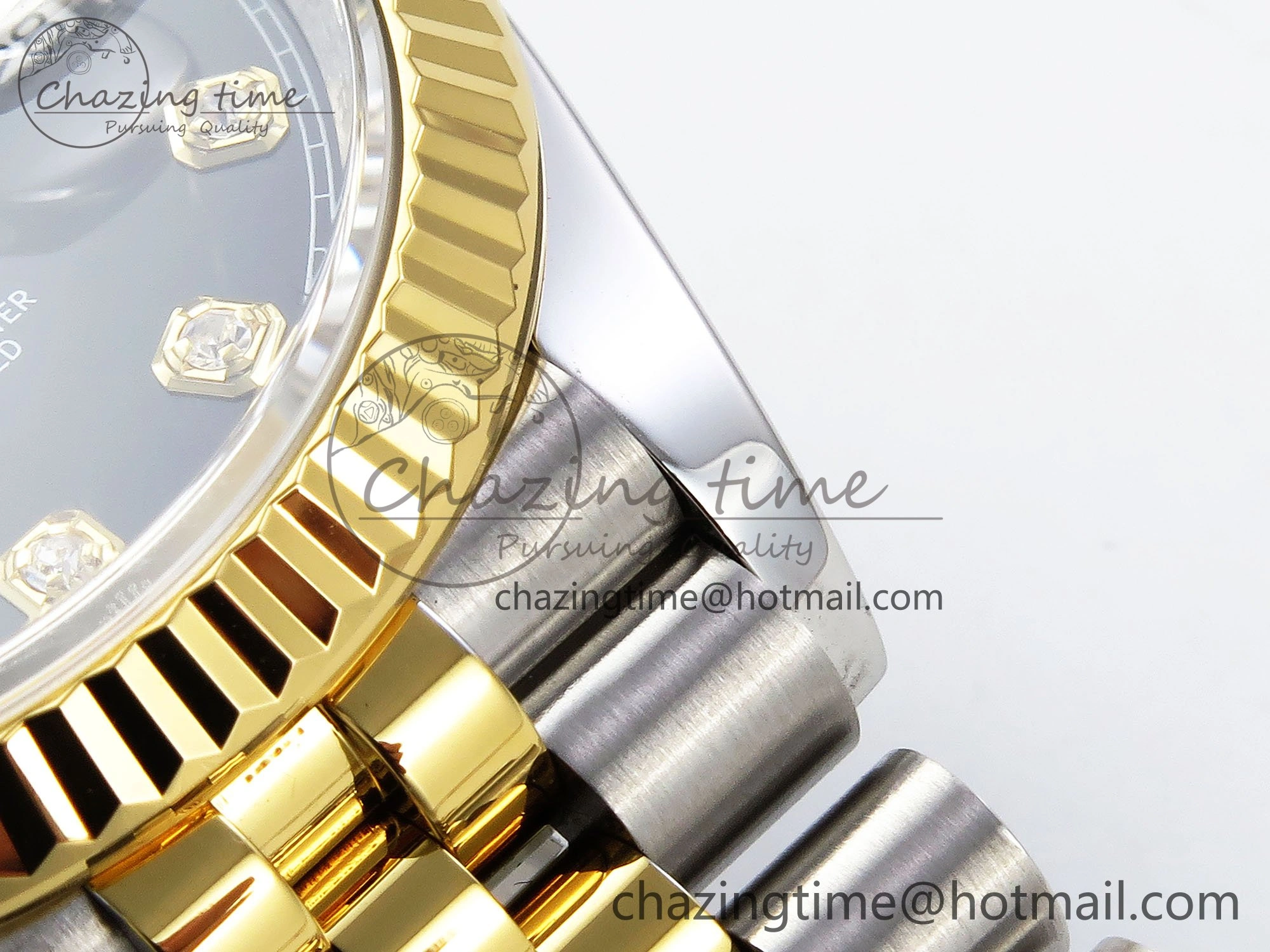 DateJust 36 126233 APF 1:1 Best Edition 904L Steel Black Diamonds Dial on SS YG Jubilee Bracelet VR3235