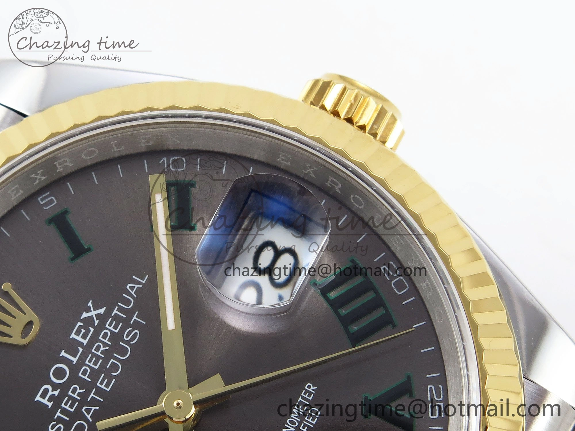 DateJust 36 126233 APF 1:1 Best Edition 904L Steel Gray Dial Green Roman on SS YG Jubilee Bracelet VR3235