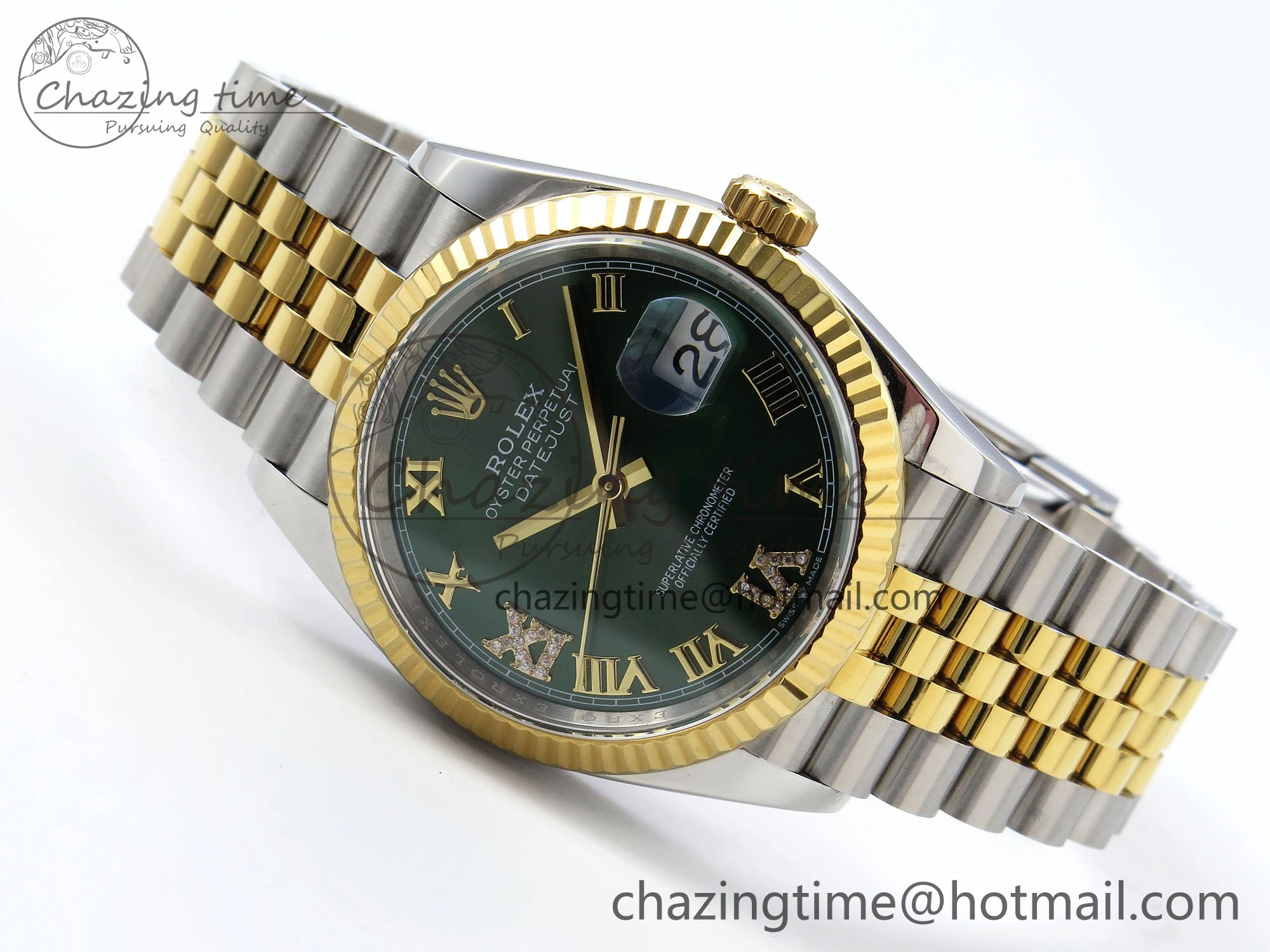 DateJust 36 126233 APF 1:1 Best Edition 904L Steel Green Diamond Roman Dial on Jubilee Bracelet VR3235