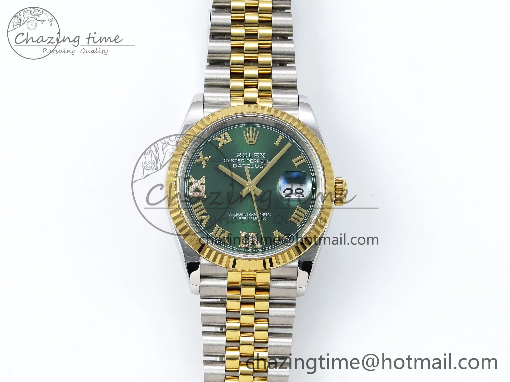 DateJust 36 126233 APF 1:1 Best Edition 904L Steel Green Diamond Roman Dial on Jubilee Bracelet VR3235