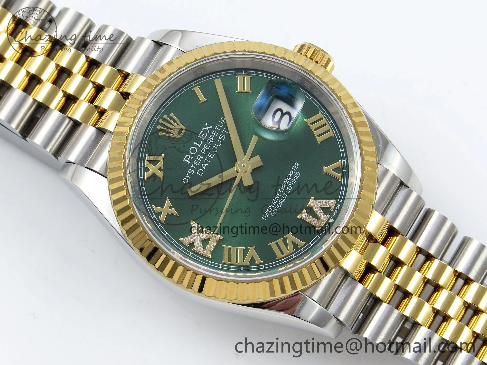 DateJust 36 126233 APF 1:1 Best Edition 904L Steel Green Diamond Roman Dial on Jubilee Bracelet VR3235