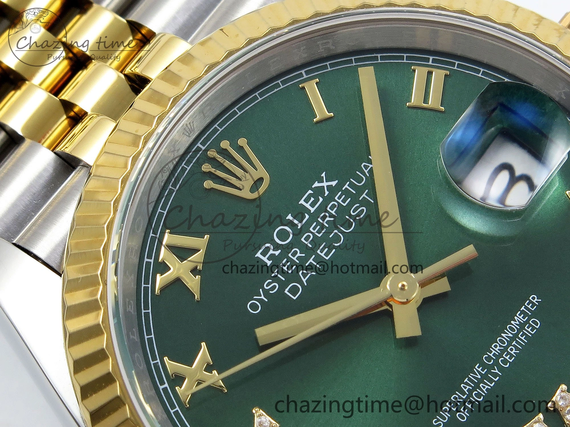 DateJust 36 126233 APF 1:1 Best Edition 904L Steel Green Diamond Roman Dial on Jubilee Bracelet VR3235
