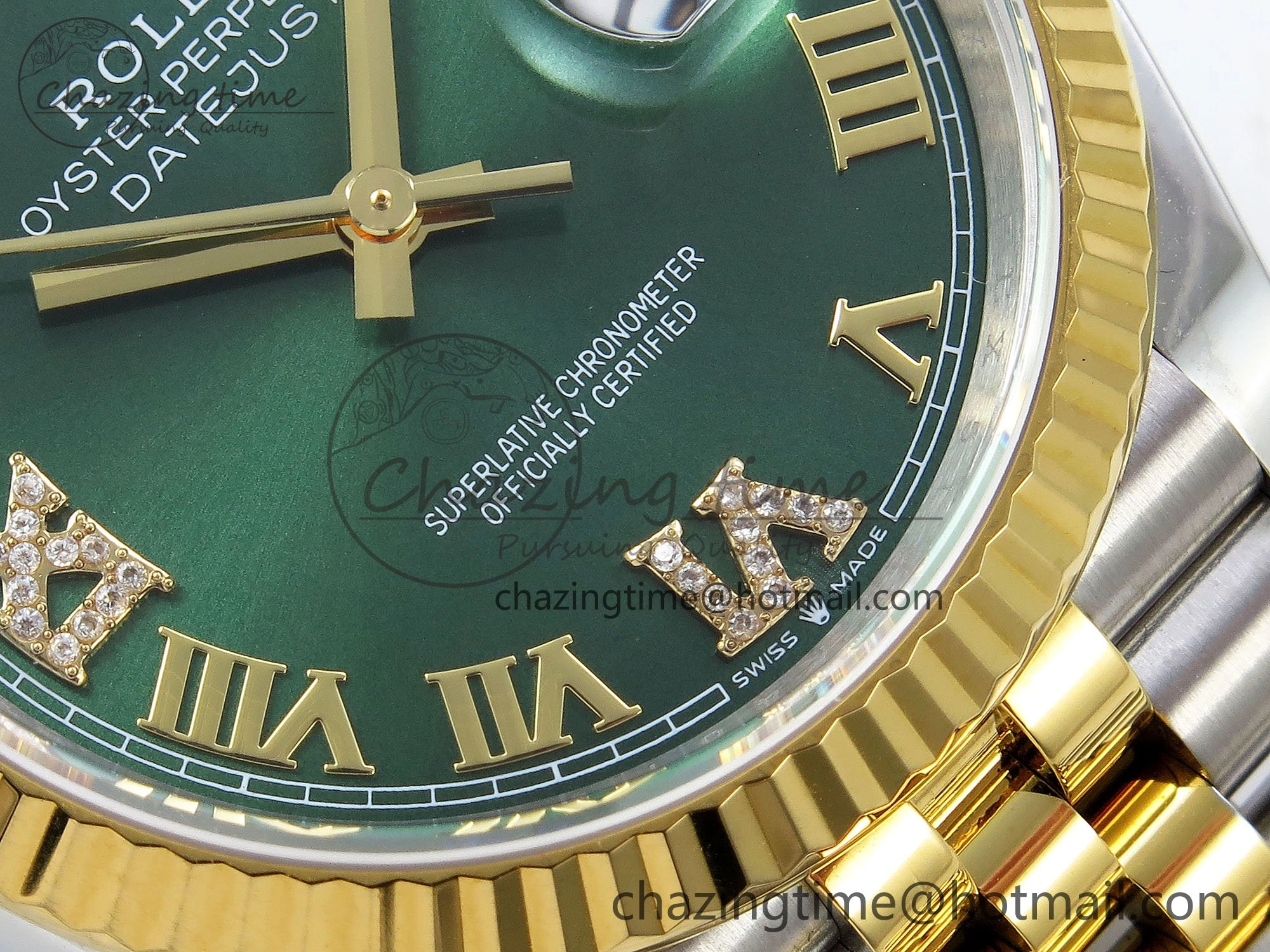 DateJust 36 126233 APF 1:1 Best Edition 904L Steel Green Diamond Roman Dial on Jubilee Bracelet VR3235
