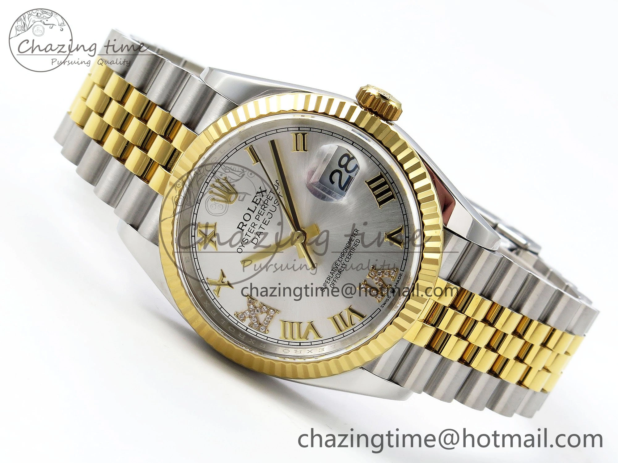 DateJust 36 126233 APF 1:1 Best Edition 904L Steel Silver Diamond Roman Dial on Jubilee Bracelet VR3235
