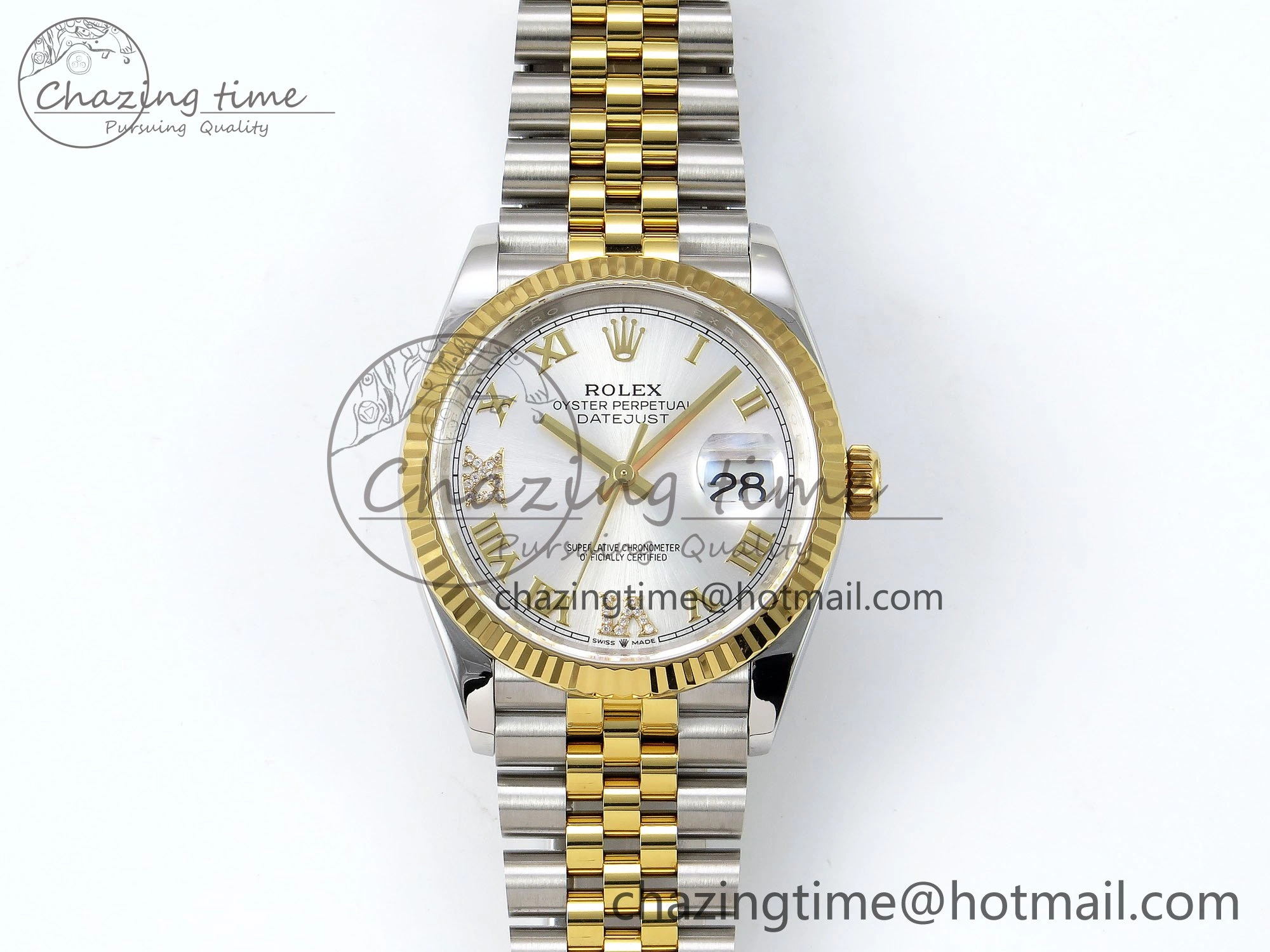 DateJust 36 126233 APF 1:1 Best Edition 904L Steel Silver Diamond Roman Dial on Jubilee Bracelet VR3235