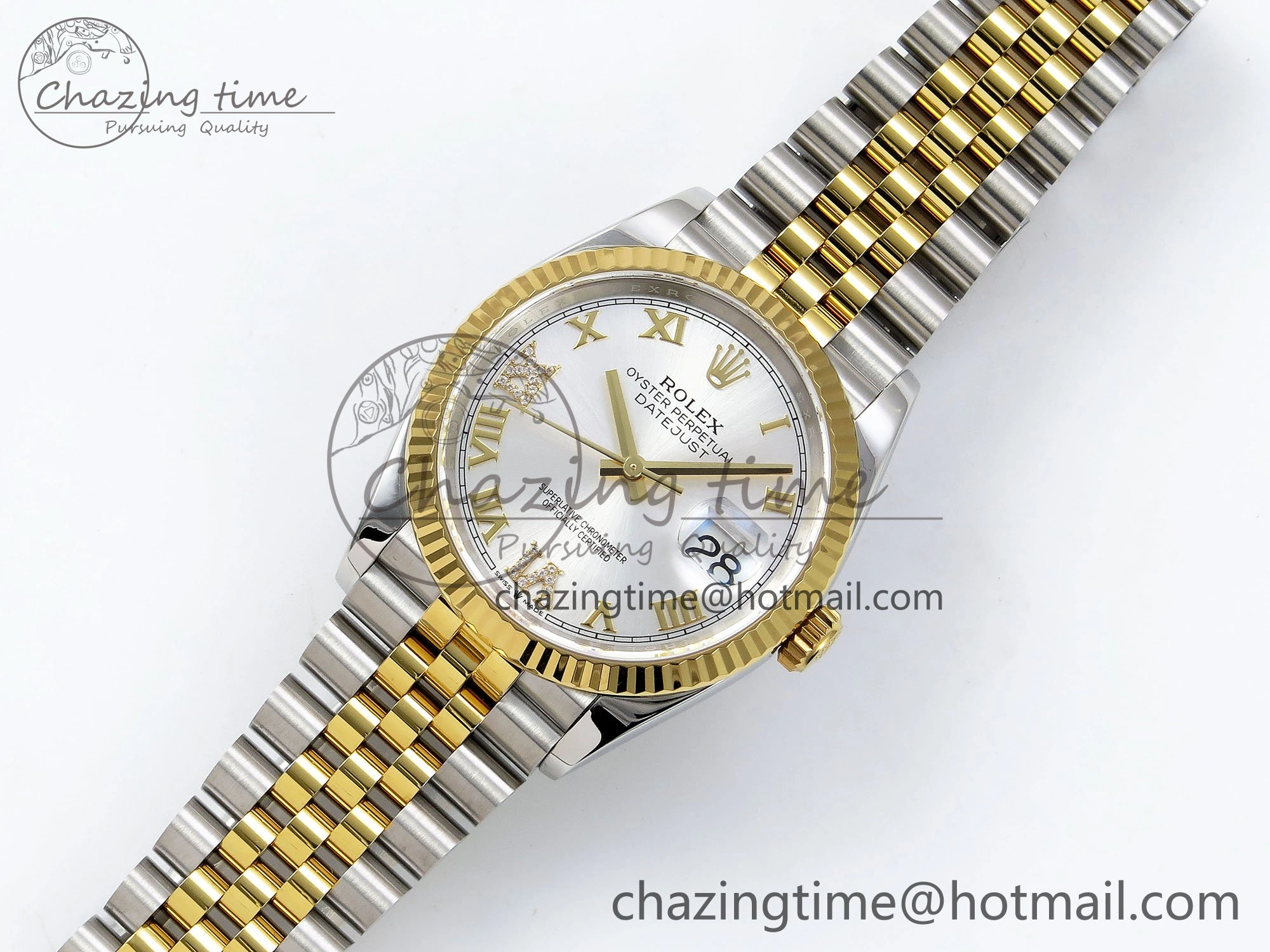 DateJust 36 126233 APF 1:1 Best Edition 904L Steel Silver Diamond Roman Dial on Jubilee Bracelet VR3235