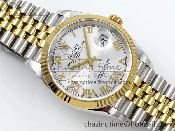 DateJust 36 126233 APF 1:1 Best Edition 904L Steel Silver Diamond Roman Dial on Jubilee Bracelet VR3235