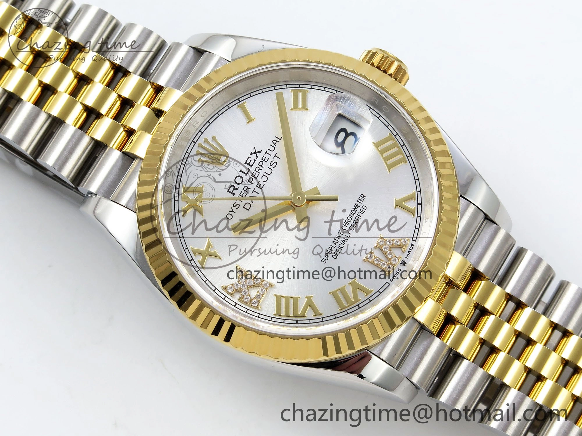 DateJust 36 126233 APF 1:1 Best Edition 904L Steel Silver Diamond Roman Dial on Jubilee Bracelet VR3235