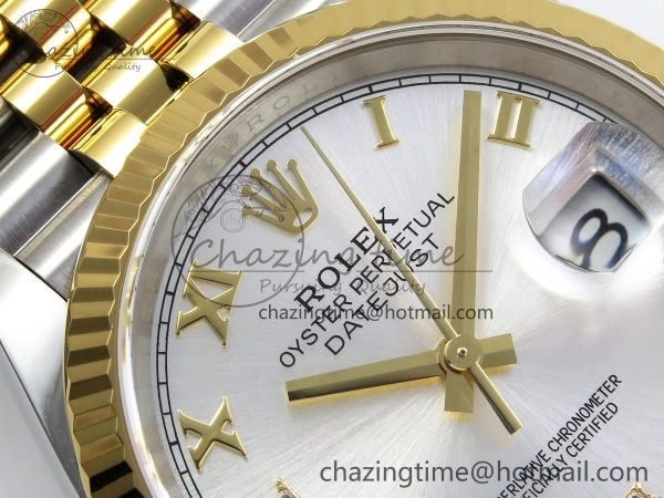 DateJust 36 126233 APF 1:1 Best Edition 904L Steel Silver Diamond Roman Dial on Jubilee Bracelet VR3235