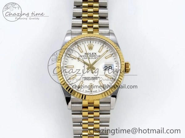 DateJust 36 126233 APF 1:1 Best Edition 904L Steel White Sitck Dial on SS YG Jubilee Bracelet VR3235