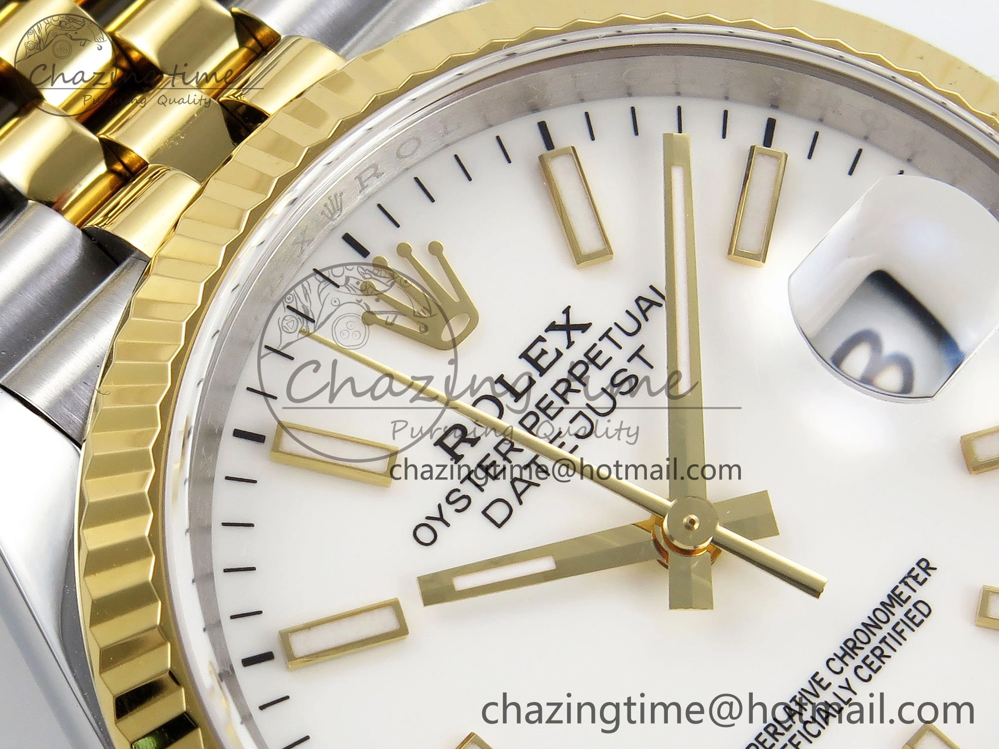 DateJust 36 126233 APF 1:1 Best Edition 904L Steel White Sitck Dial on SS YG Jubilee Bracelet VR3235
