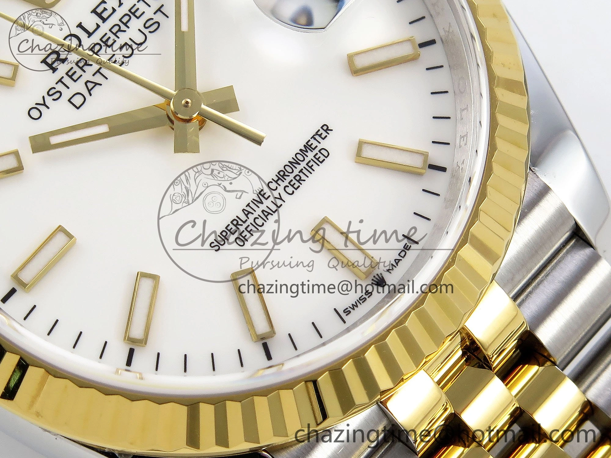 DateJust 36 126233 APF 1:1 Best Edition 904L Steel White Sitck Dial on SS YG Jubilee Bracelet VR3235