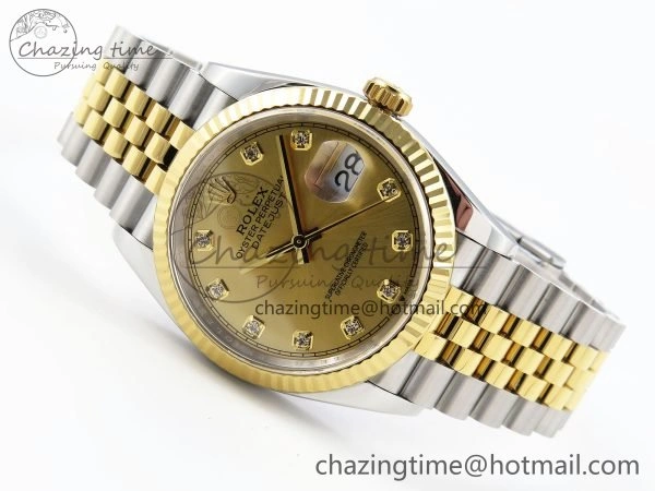 DateJust 36 126233 APF 1:1 Best Edition 904L Steel YG Diamonds Dial on SS YG Jubilee Bracelet VR3235