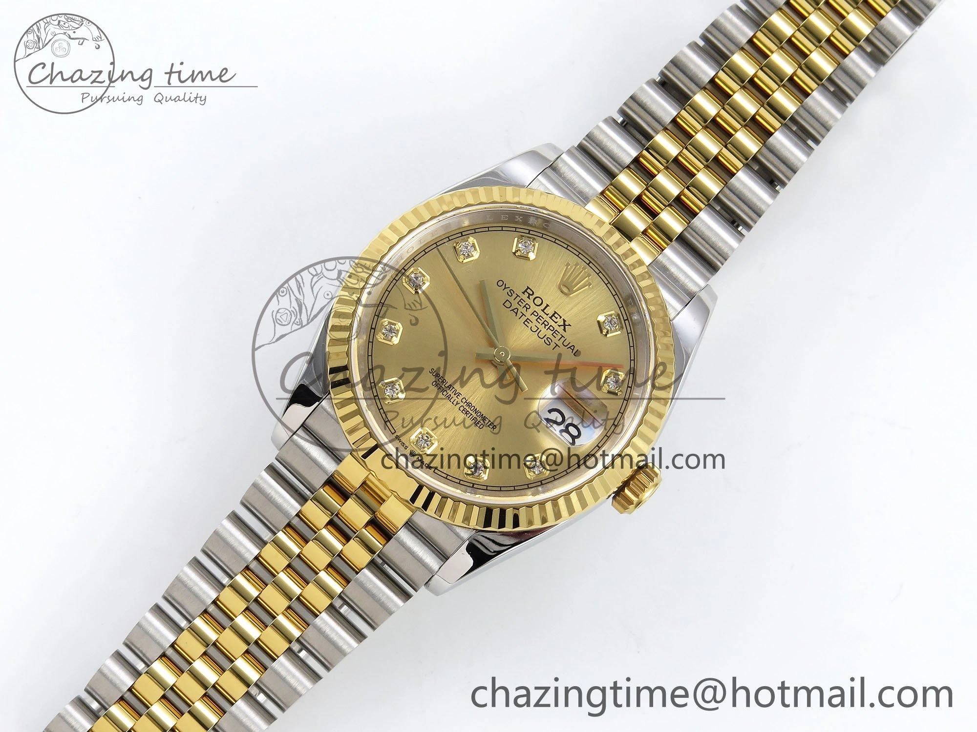 DateJust 36 126233 APF 1:1 Best Edition 904L Steel YG Diamonds Dial on SS YG Jubilee Bracelet VR3235