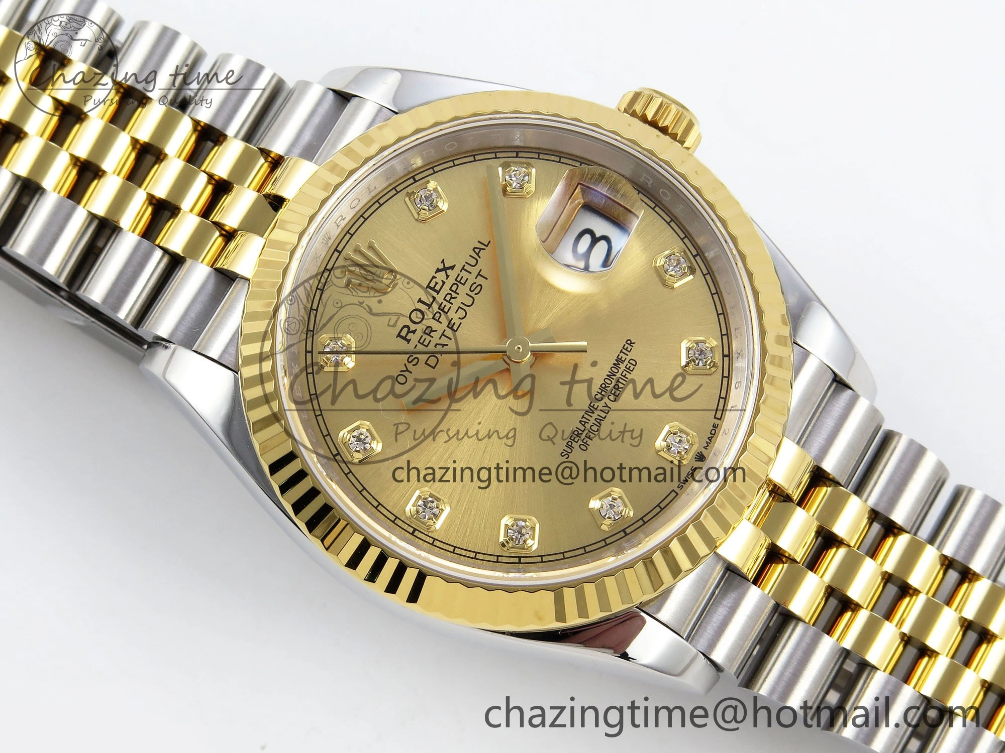 DateJust 36 126233 APF 1:1 Best Edition 904L Steel YG Diamonds Dial on SS YG Jubilee Bracelet VR3235