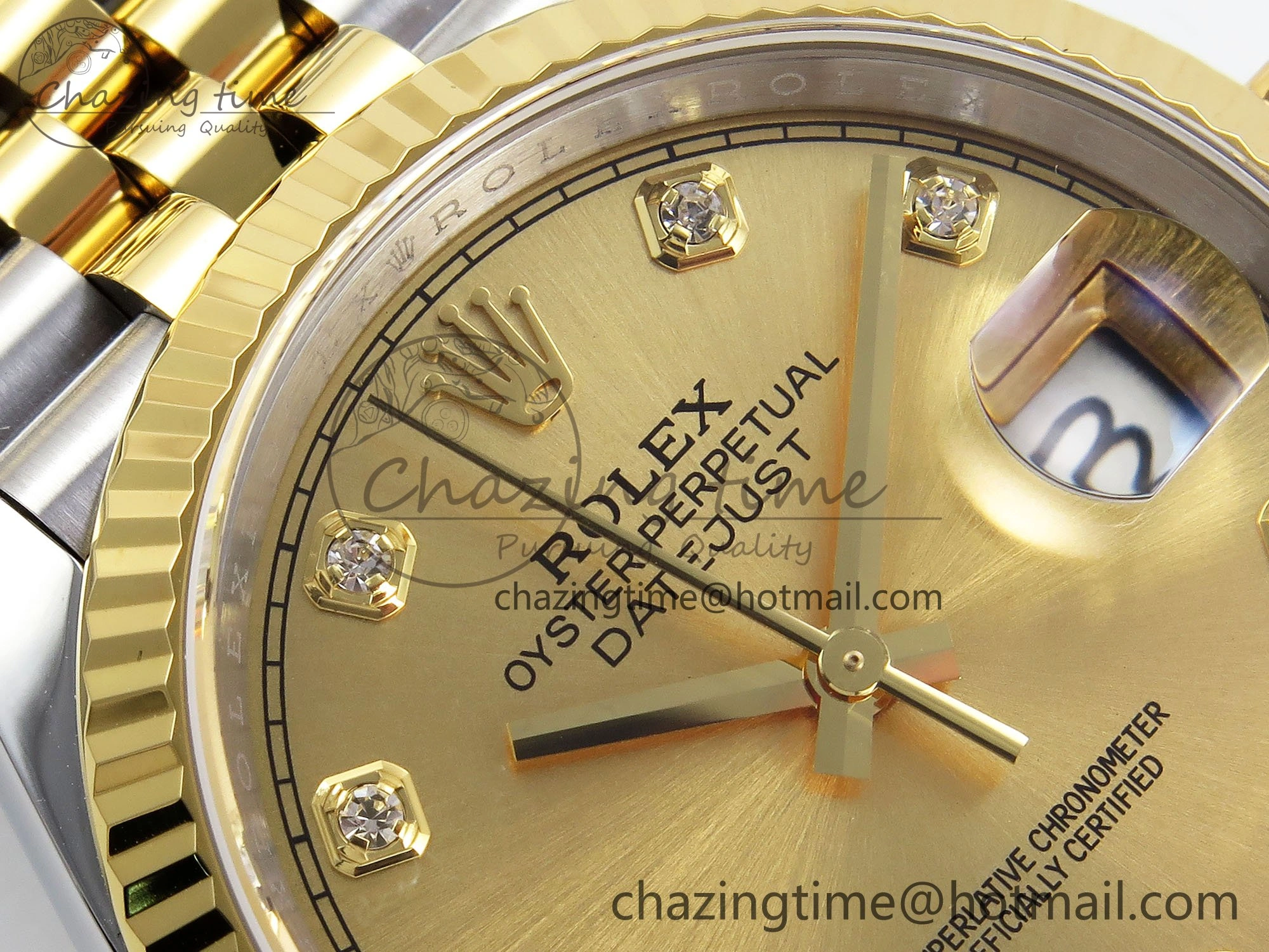 DateJust 36 126233 APF 1:1 Best Edition 904L Steel YG Diamonds Dial on SS YG Jubilee Bracelet VR3235
