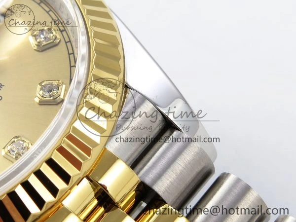 DateJust 36 126233 APF 1:1 Best Edition 904L Steel YG Diamonds Dial on SS YG Jubilee Bracelet VR3235