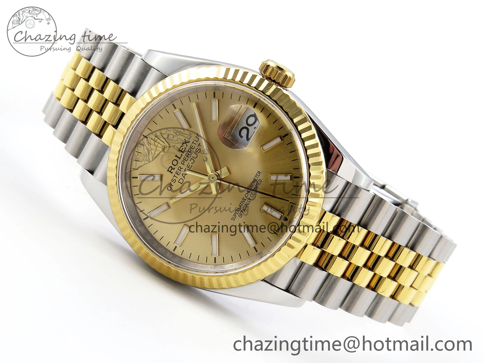 DateJust 36 126233 APF 1:1 Best Edition 904L Steel YG Sitck Dial on SS YG Jubilee Bracelet VR3235