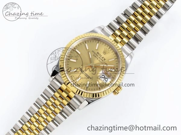 DateJust 36 126233 APF 1:1 Best Edition 904L Steel YG Sitck Dial on SS YG Jubilee Bracelet VR3235