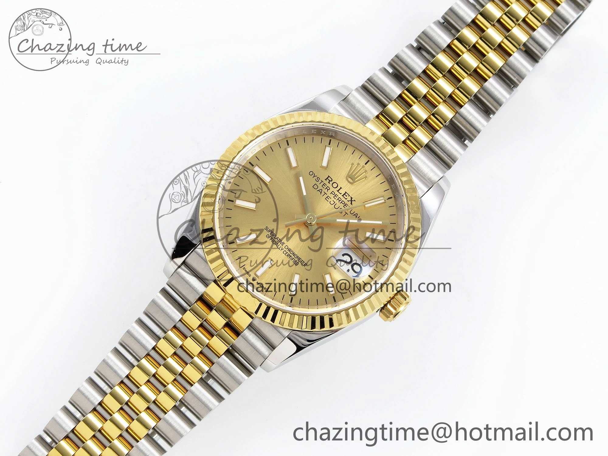 DateJust 36 126233 APF 1:1 Best Edition 904L Steel YG Sitck Dial on SS YG Jubilee Bracelet VR3235