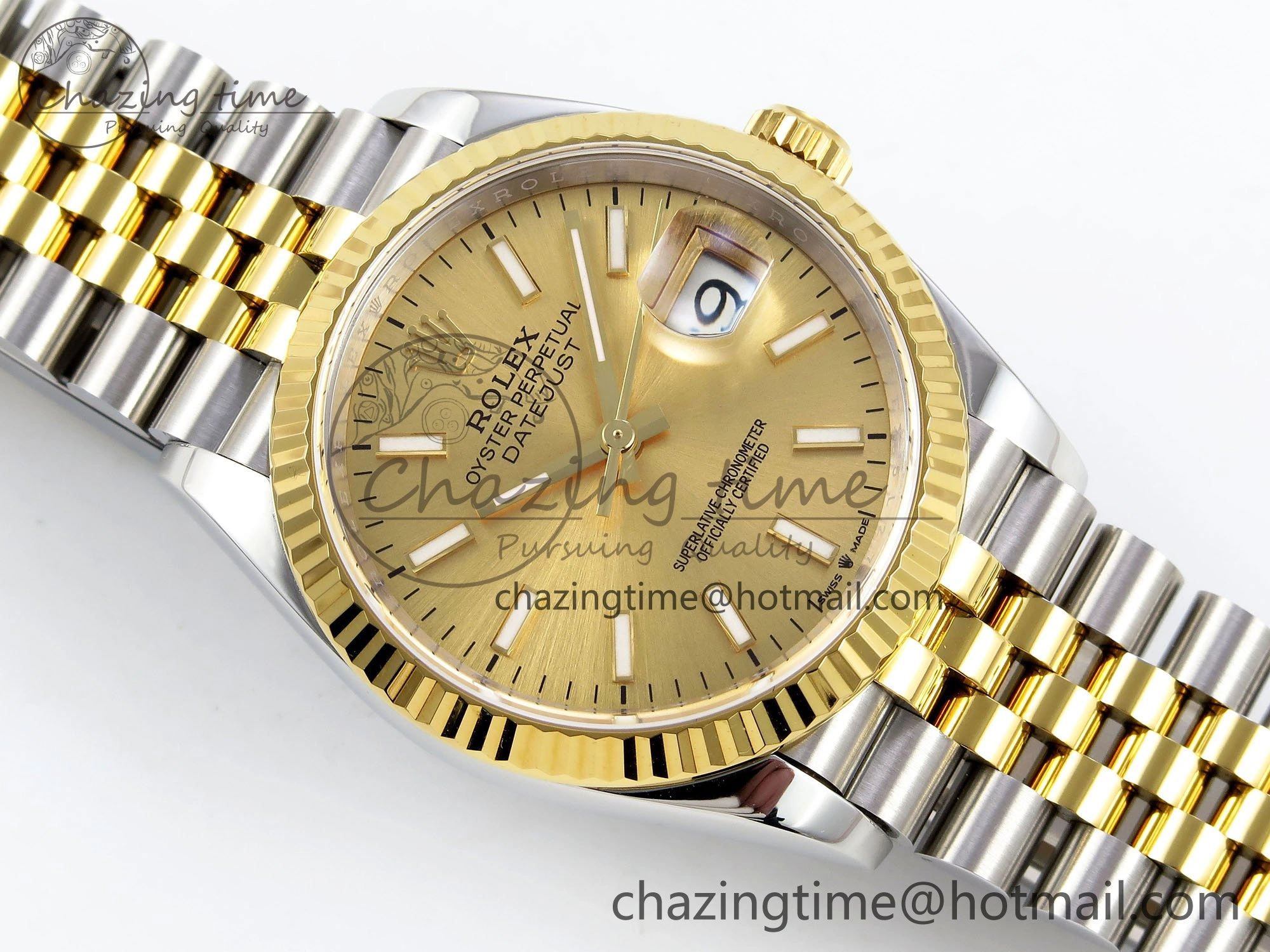 DateJust 36 126233 APF 1:1 Best Edition 904L Steel YG Sitck Dial on SS YG Jubilee Bracelet VR3235
