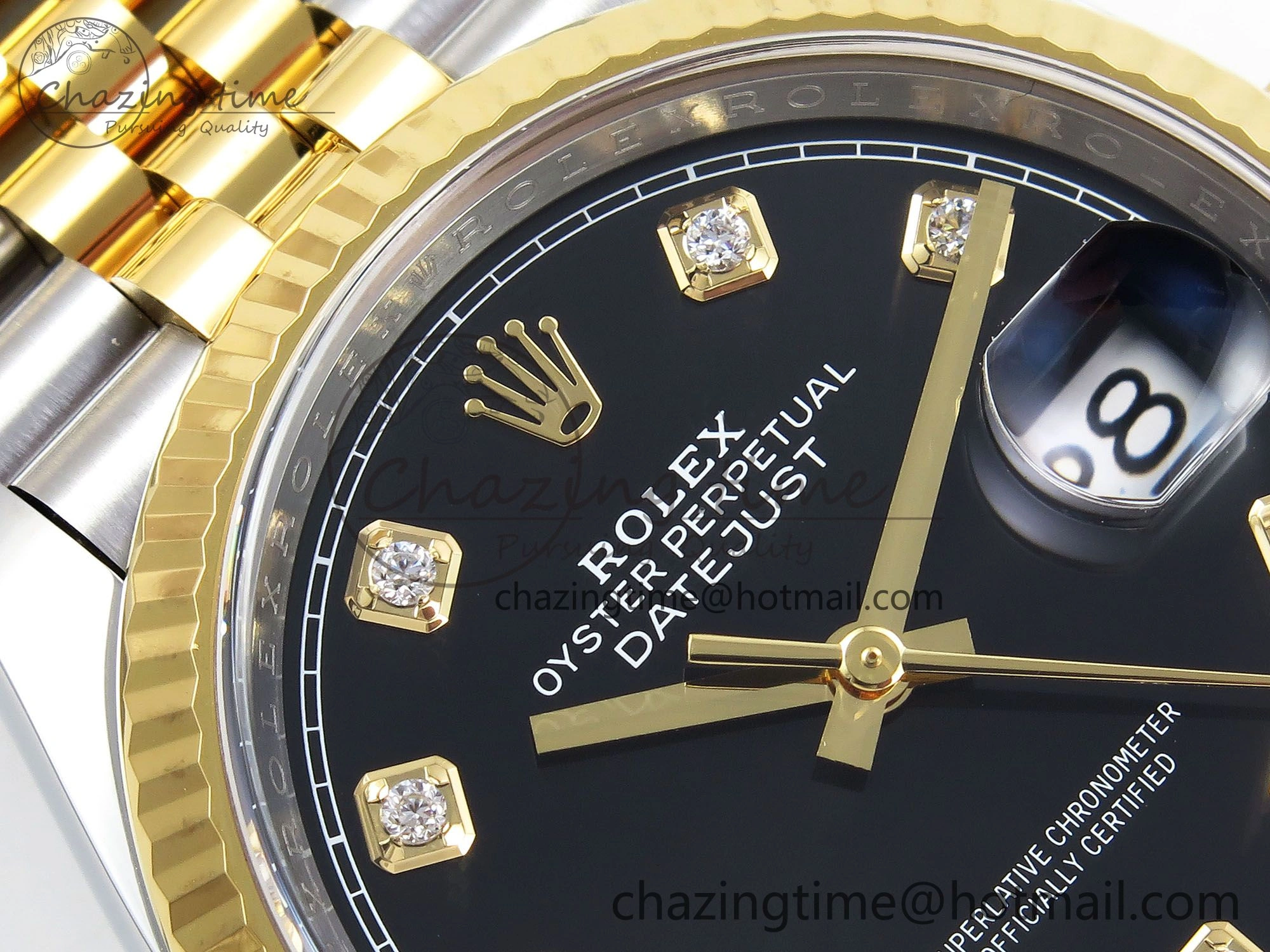DateJust 36 126233 Clean 1:1 Best Edition 904L Steel Black Diamonds Dial on SS YG Jubilee Bracelet VR3235