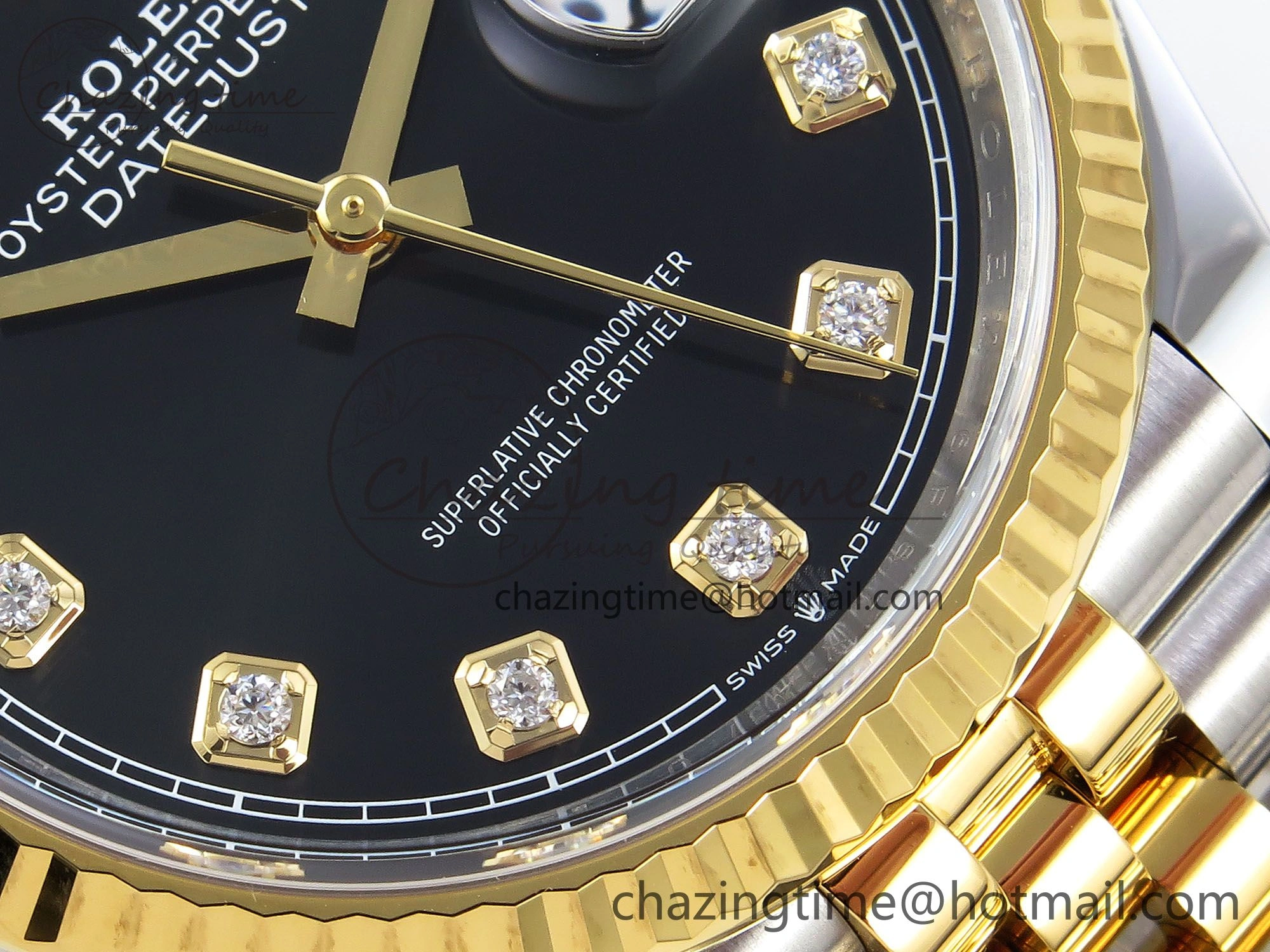 DateJust 36 126233 Clean 1:1 Best Edition 904L Steel Black Diamonds Dial on SS YG Jubilee Bracelet VR3235