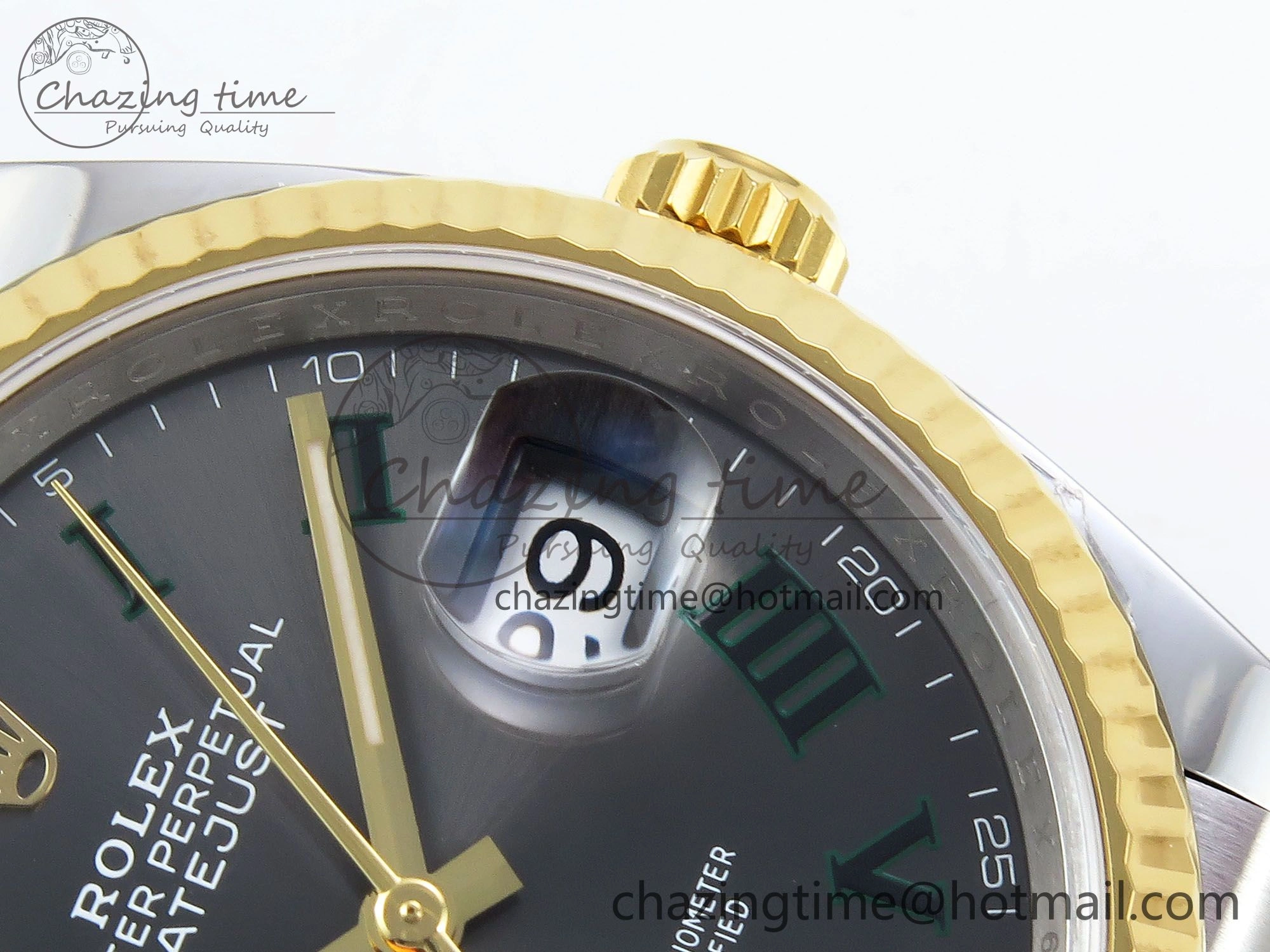 DateJust 36 126233 Clean 1:1 Best Edition 904L Steel Gray Dial Green Roman Marker on SS YG Jubilee Bracelet VR3235