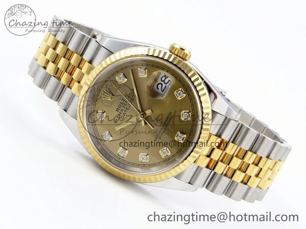 DateJust 36 126233 Clean 1:1 Best Edition 904L Steel YG Diamonds Dial on SS YG Jubilee Bracelet VR3235