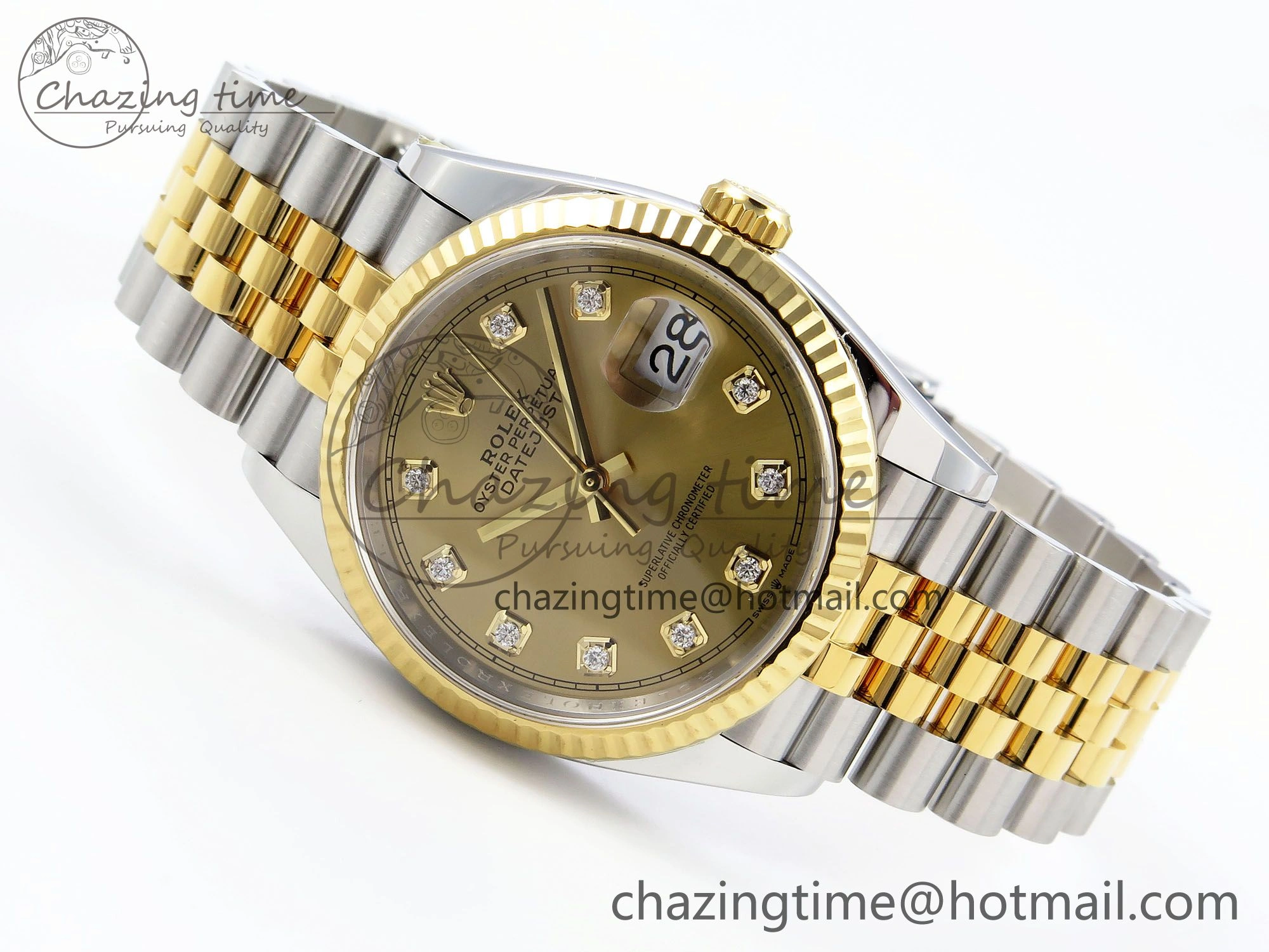DateJust 36 126233 Clean 1:1 Best Edition 904L Steel YG Diamonds Dial on SS YG Jubilee Bracelet VR3235