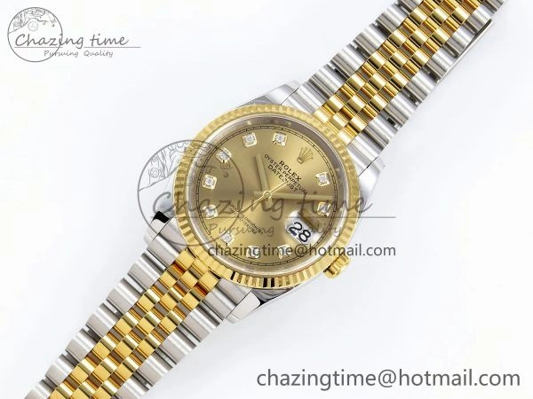DateJust 36 126233 Clean 1:1 Best Edition 904L Steel YG Diamonds Dial on SS YG Jubilee Bracelet VR3235