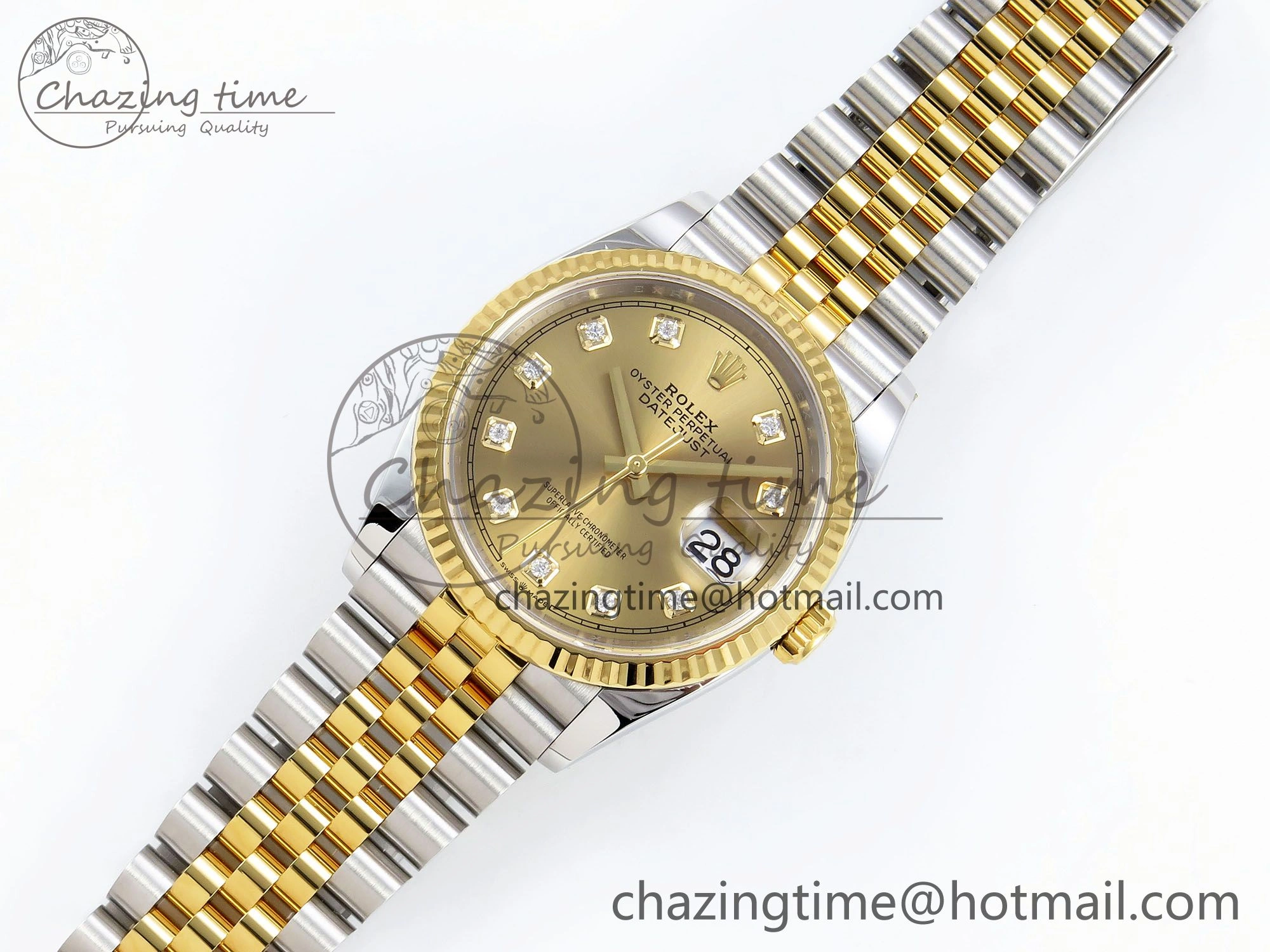 DateJust 36 126233 Clean 1:1 Best Edition 904L Steel YG Diamonds Dial on SS YG Jubilee Bracelet VR3235