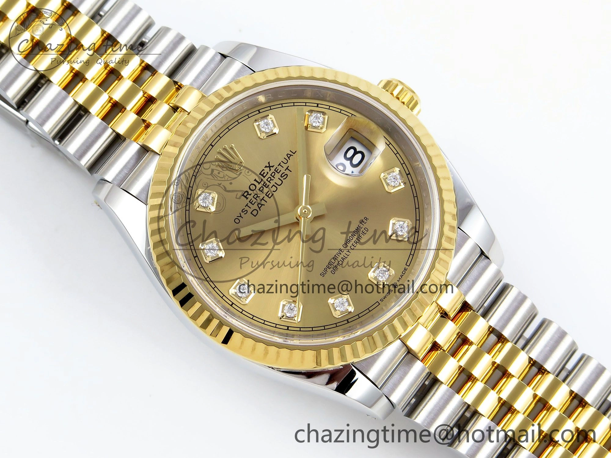 DateJust 36 126233 Clean 1:1 Best Edition 904L Steel YG Diamonds Dial on SS YG Jubilee Bracelet VR3235