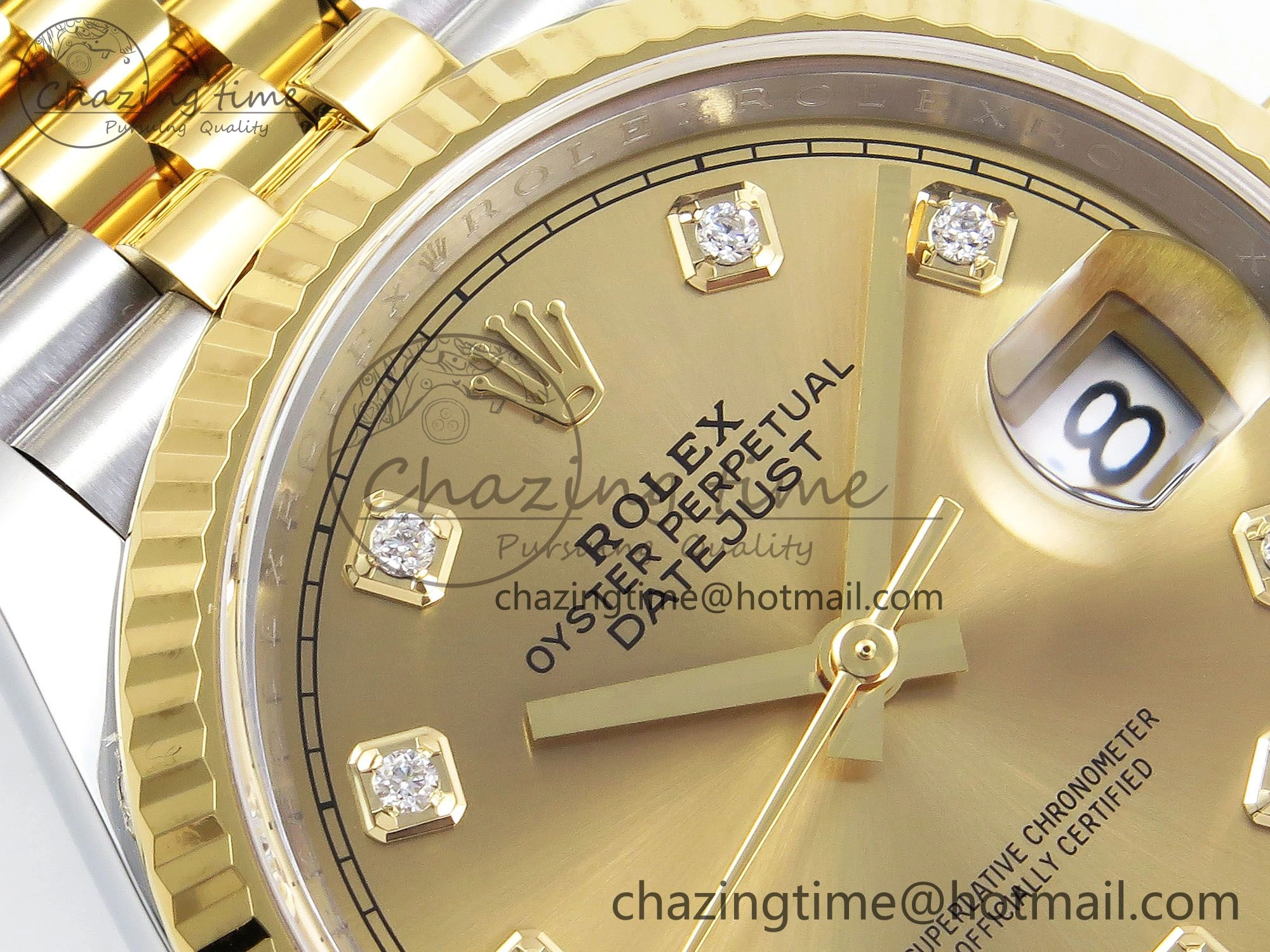 DateJust 36 126233 Clean 1:1 Best Edition 904L Steel YG Diamonds Dial on SS YG Jubilee Bracelet VR3235