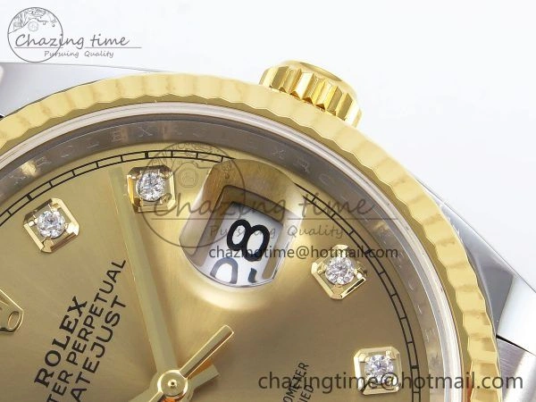DateJust 36 126233 Clean 1:1 Best Edition 904L Steel YG Diamonds Dial on SS YG Jubilee Bracelet VR3235