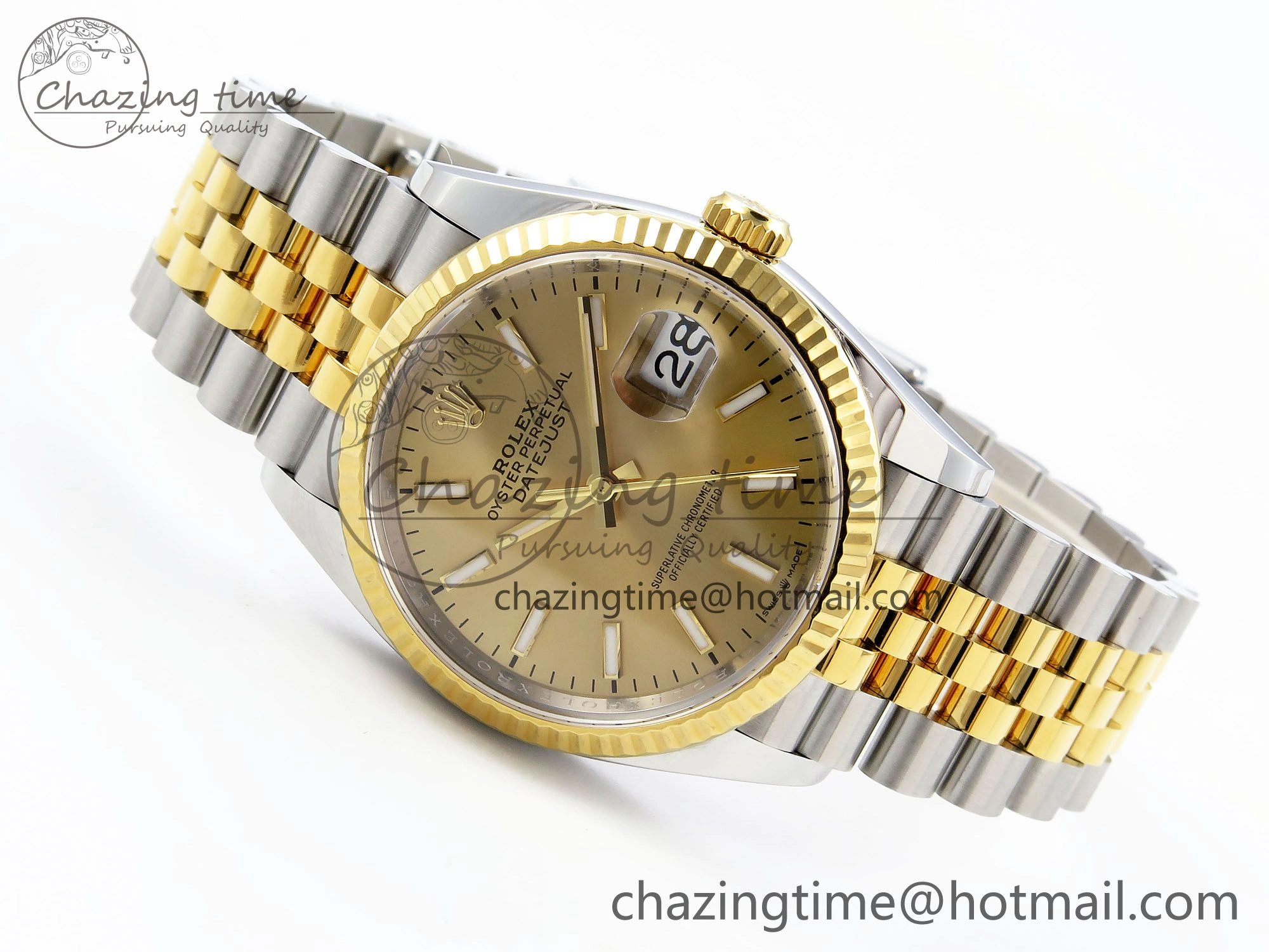 DateJust 36 126233 Clean 1:1 Best Edition 904L Steel YG Stick Dial on SS YG Jubilee Bracelet VR3235
