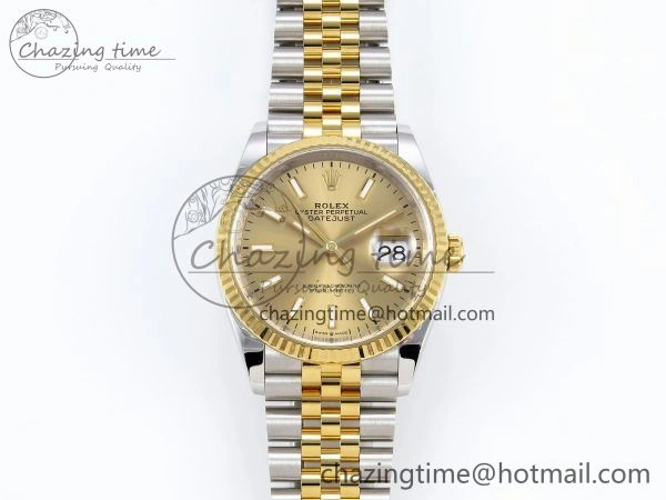 DateJust 36 126233 Clean 1:1 Best Edition 904L Steel YG Stick Dial on SS YG Jubilee Bracelet VR3235