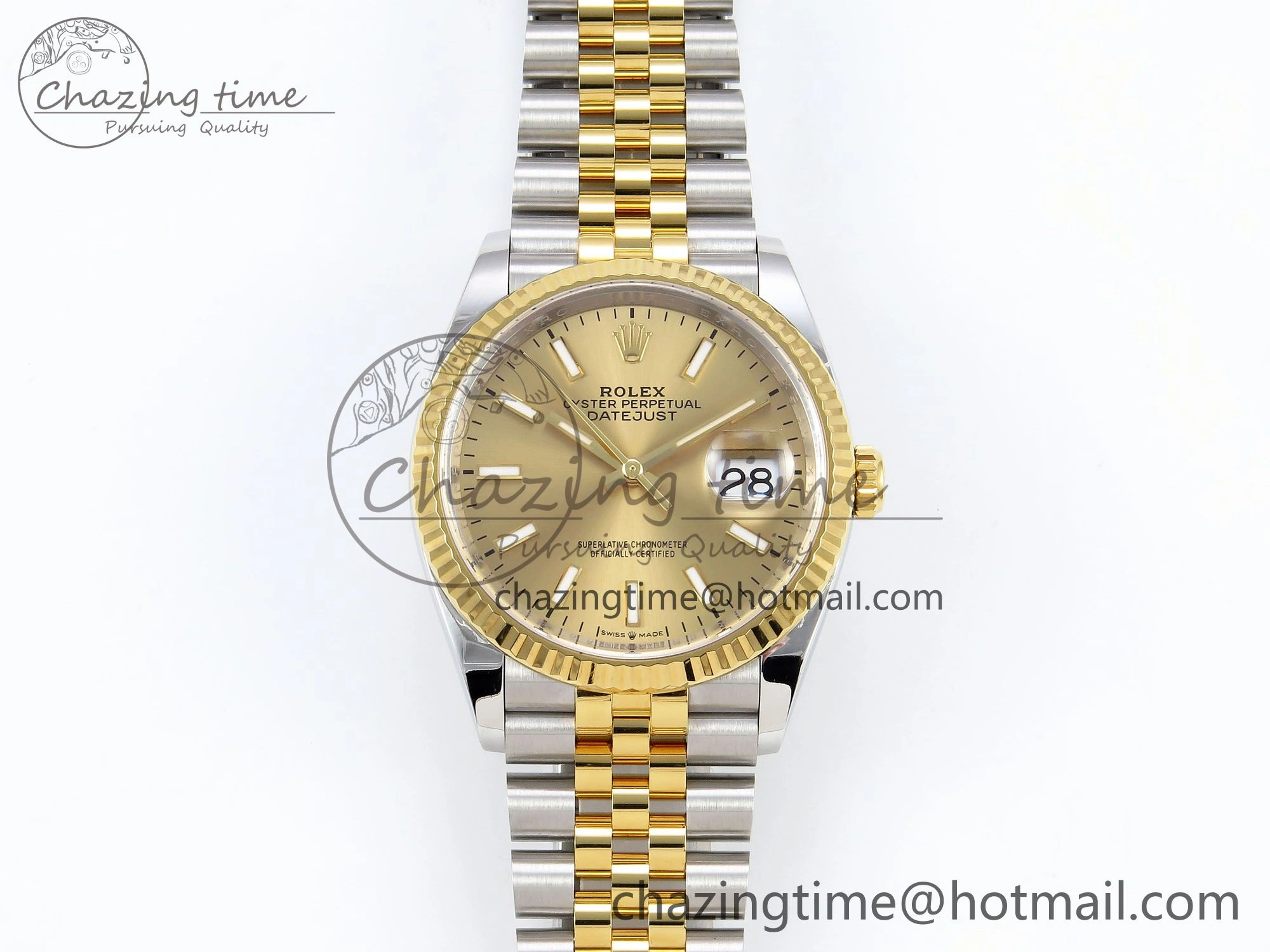 DateJust 36 126233 Clean 1:1 Best Edition 904L Steel YG Stick Dial on SS YG Jubilee Bracelet VR3235