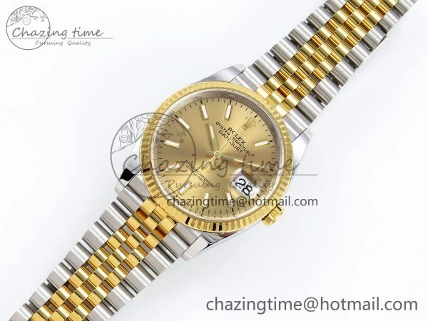 DateJust 36 126233 Clean 1:1 Best Edition 904L Steel YG Stick Dial on SS YG Jubilee Bracelet VR3235