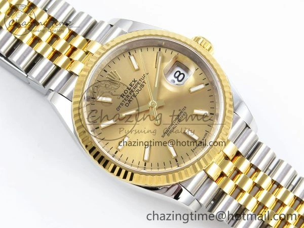 DateJust 36 126233 Clean 1:1 Best Edition 904L Steel YG Stick Dial on SS YG Jubilee Bracelet VR3235