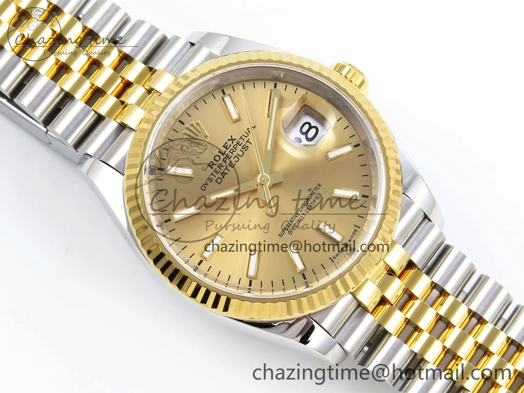 DateJust 36 126233 Clean 1:1 Best Edition 904L Steel YG Stick Dial on SS YG Jubilee Bracelet VR3235
