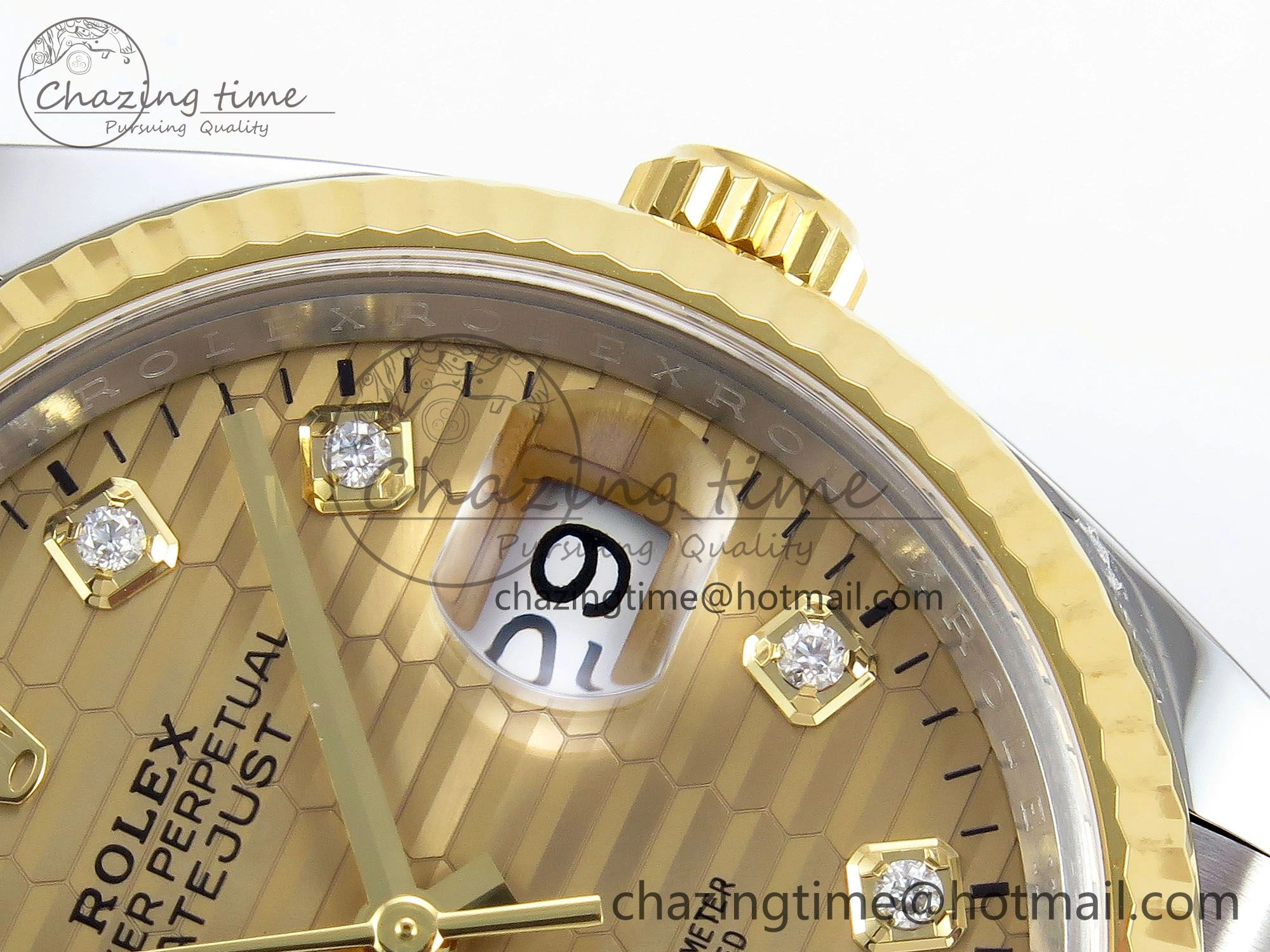 DateJust 36 126233 Clean 1:1 Best Edition 904L Steel YG Textured Diamonds Dial on SS YG Jubilee Bracelet VR3235